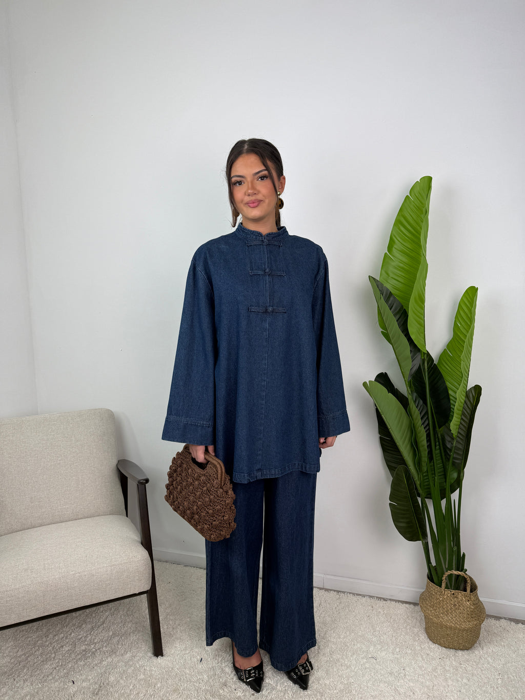 Ensemble Jean col mao