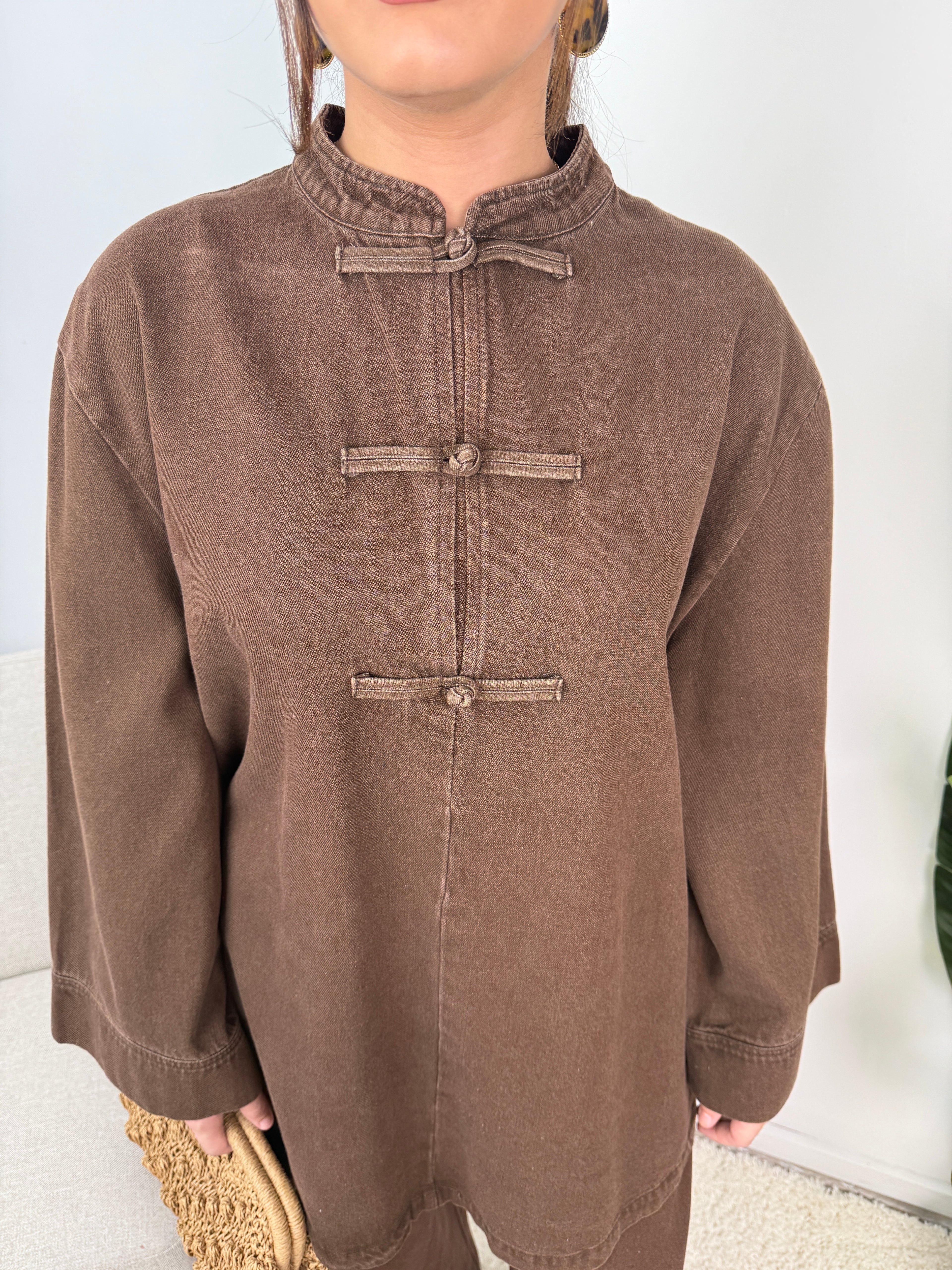 Ensemble Jean col mao