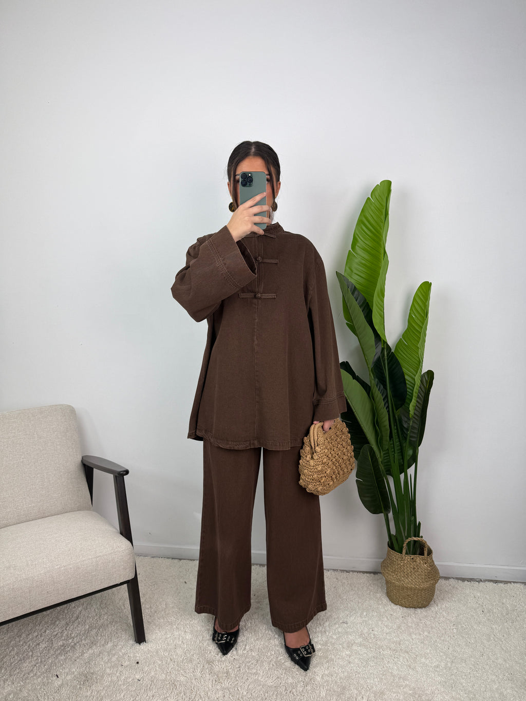 Ensemble Jean col mao