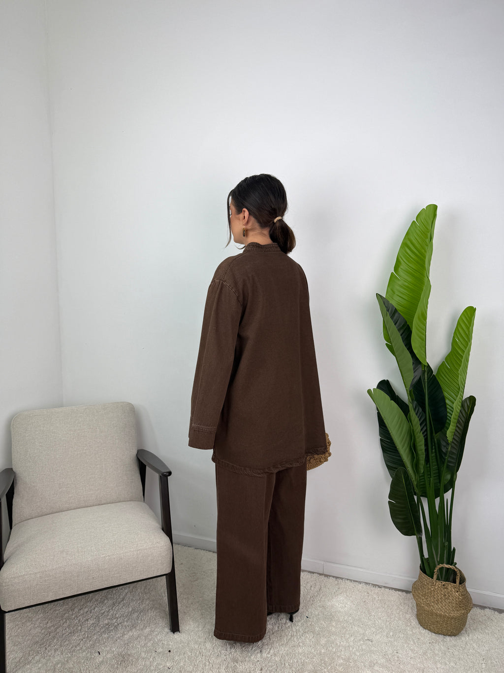 Ensemble Jean col mao