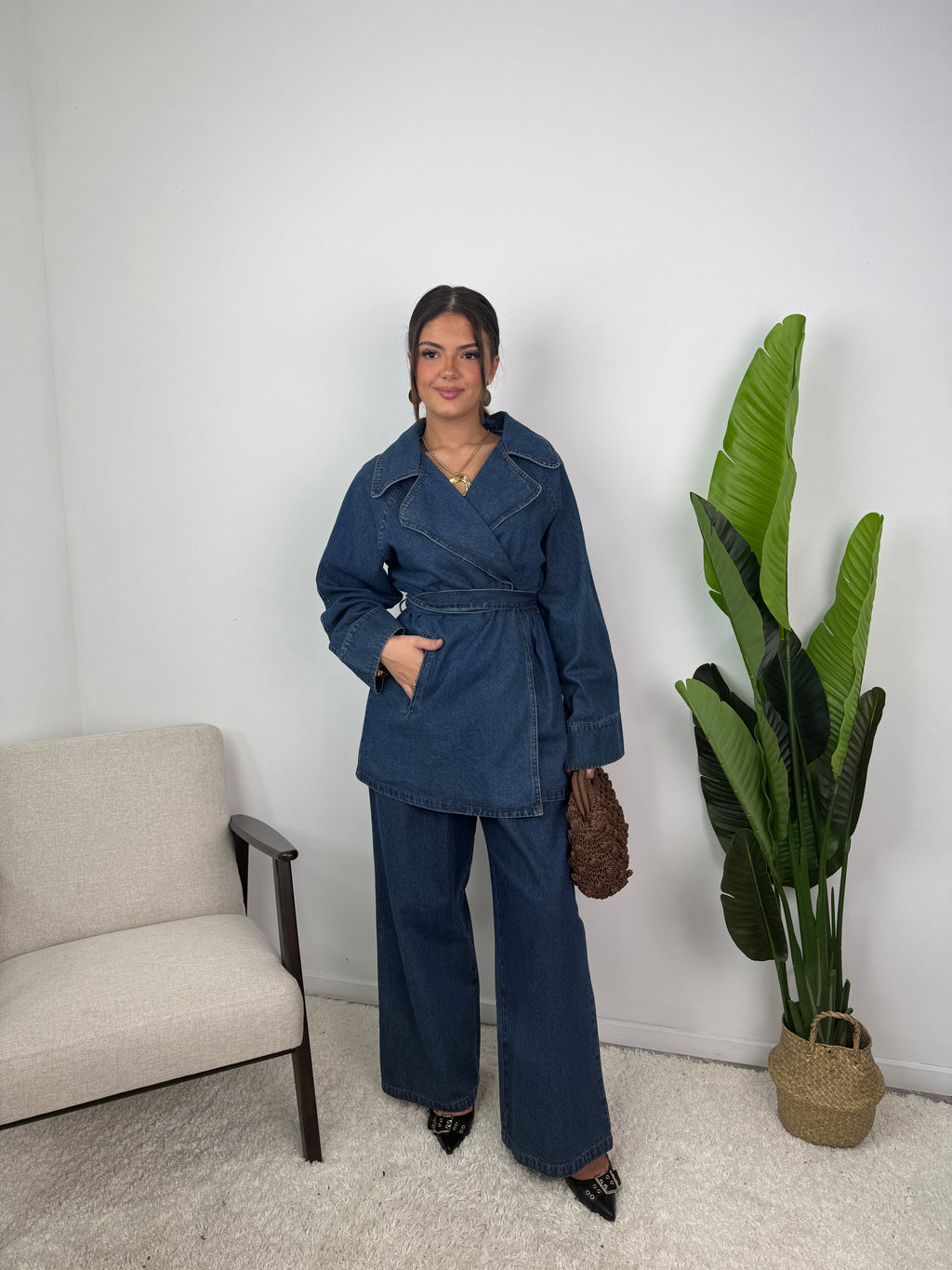 Ensemble avec veste en jean Nélia
