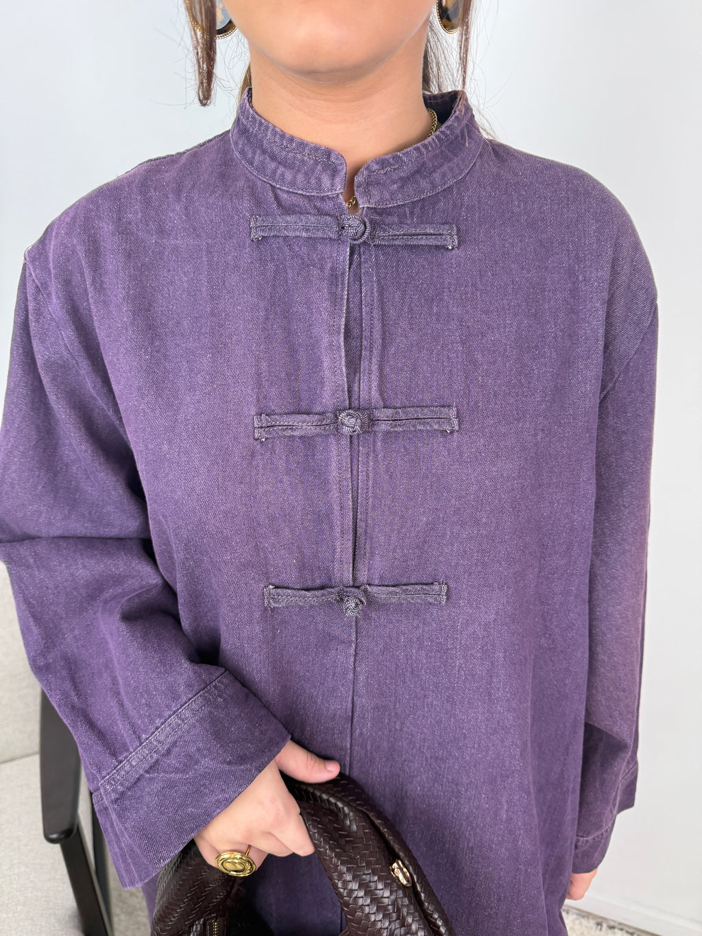 Robe jean Mei col mao
