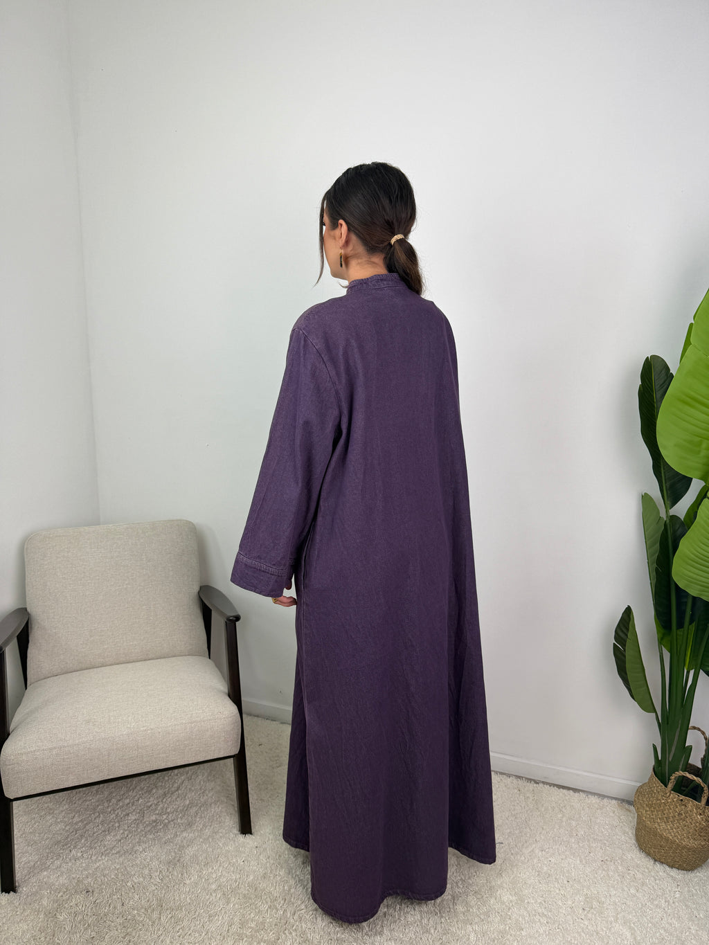 Robe jean Mei col mao