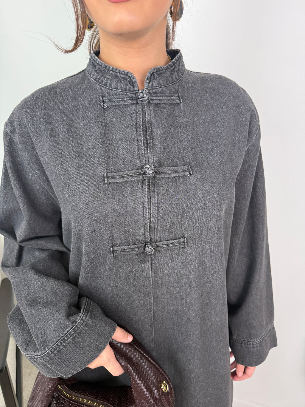 Robe jean Mei col mao
