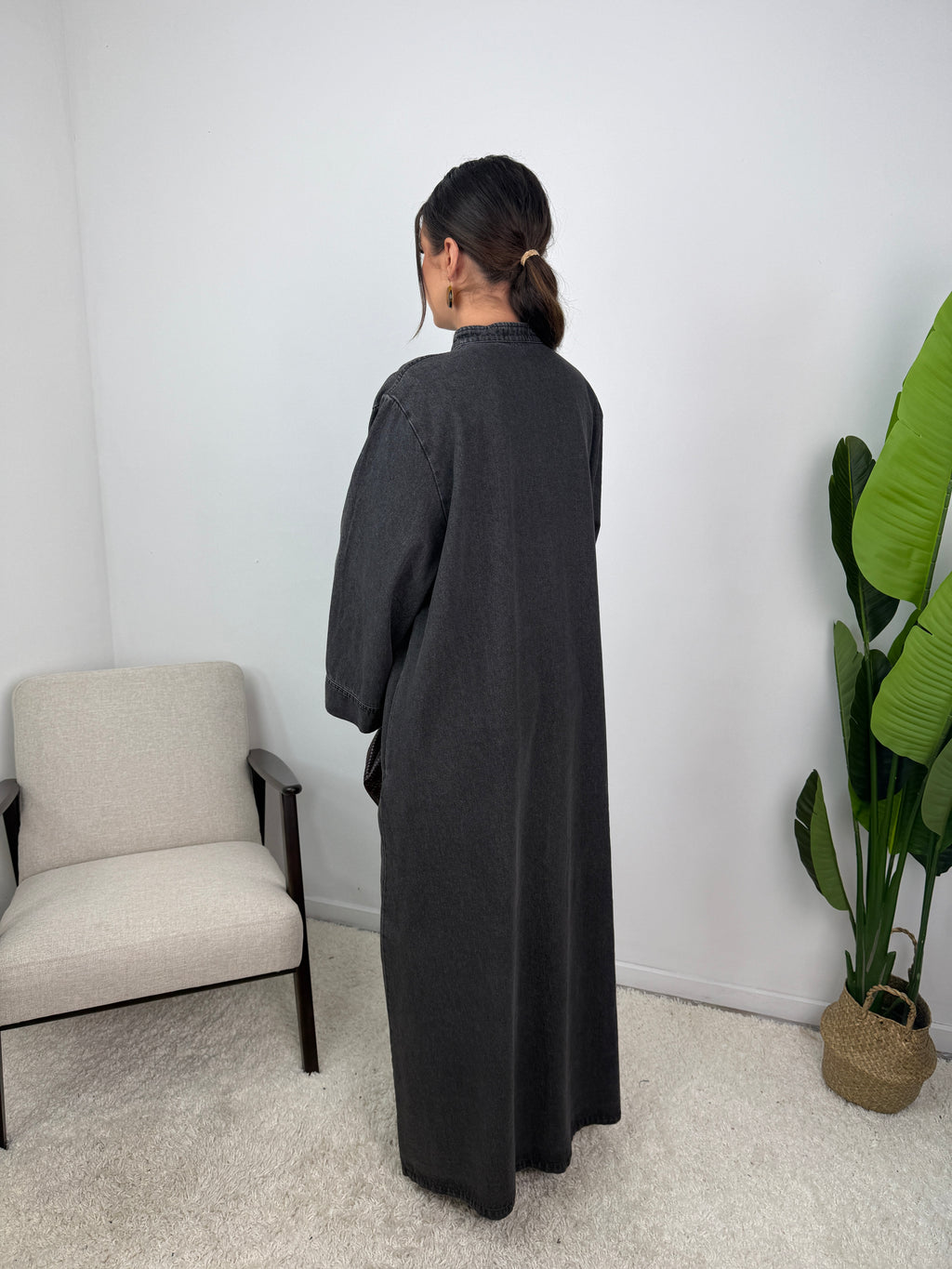 Robe jean Mei col mao