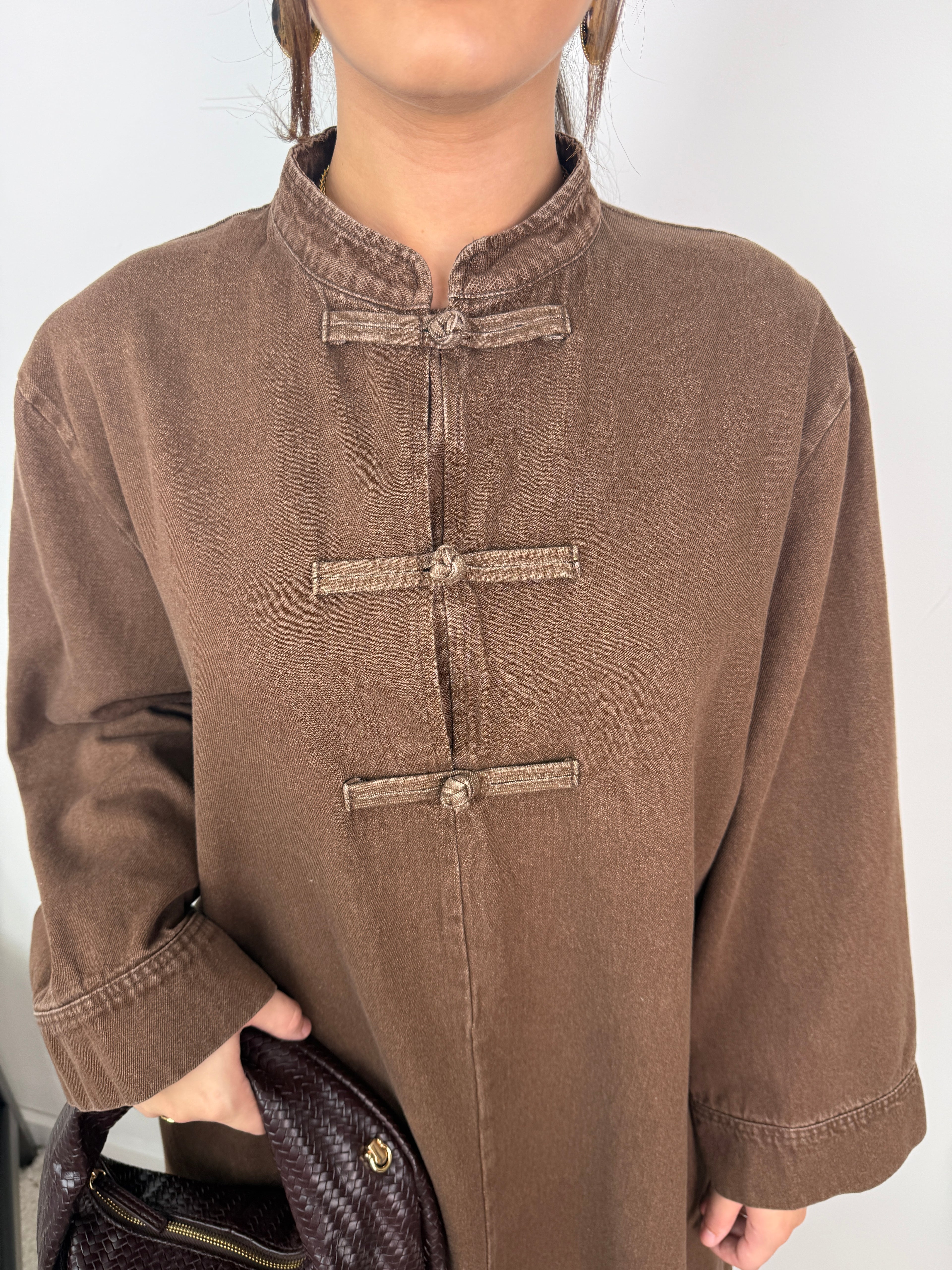 Robe jean Mei col mao