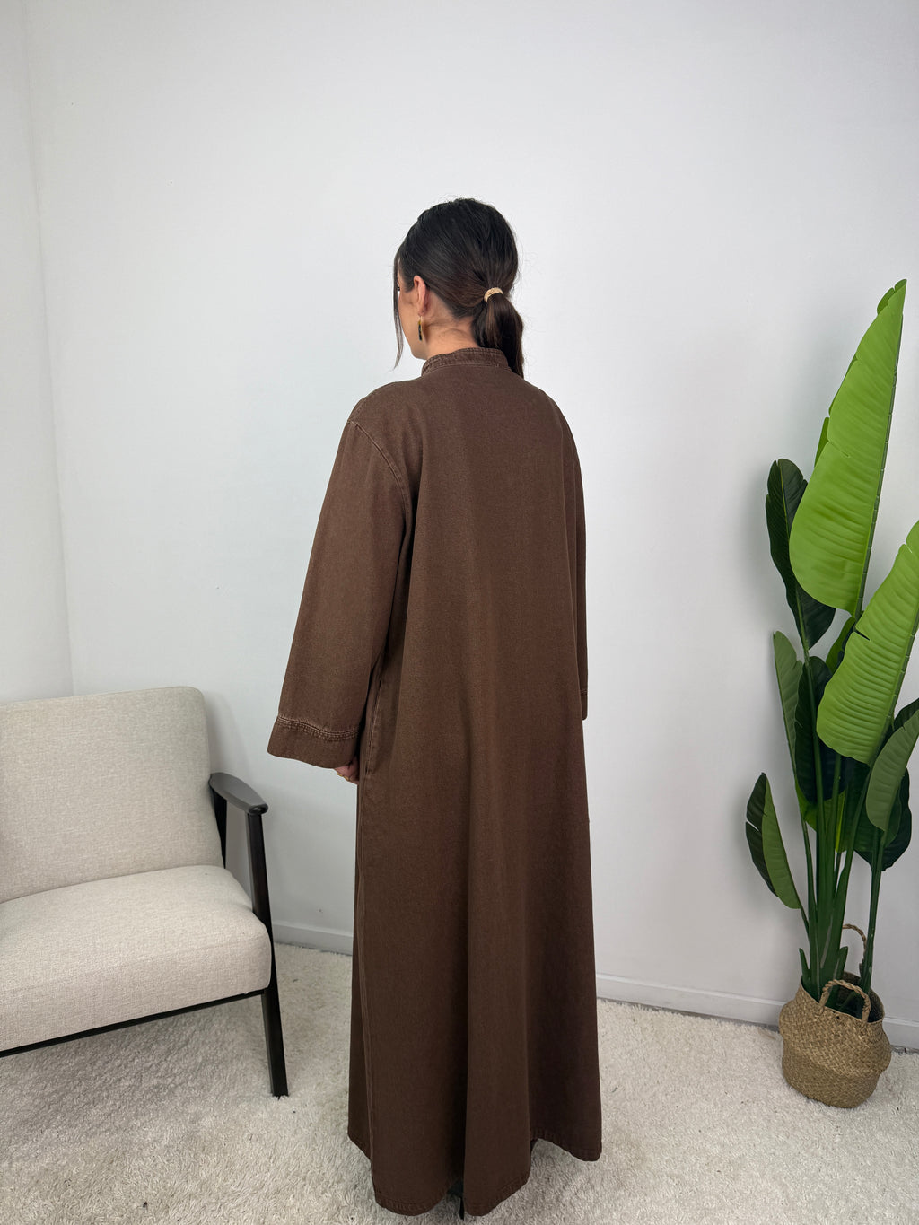 Robe jean Mei col mao