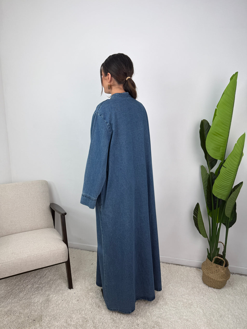 Robe jean Mei col mao