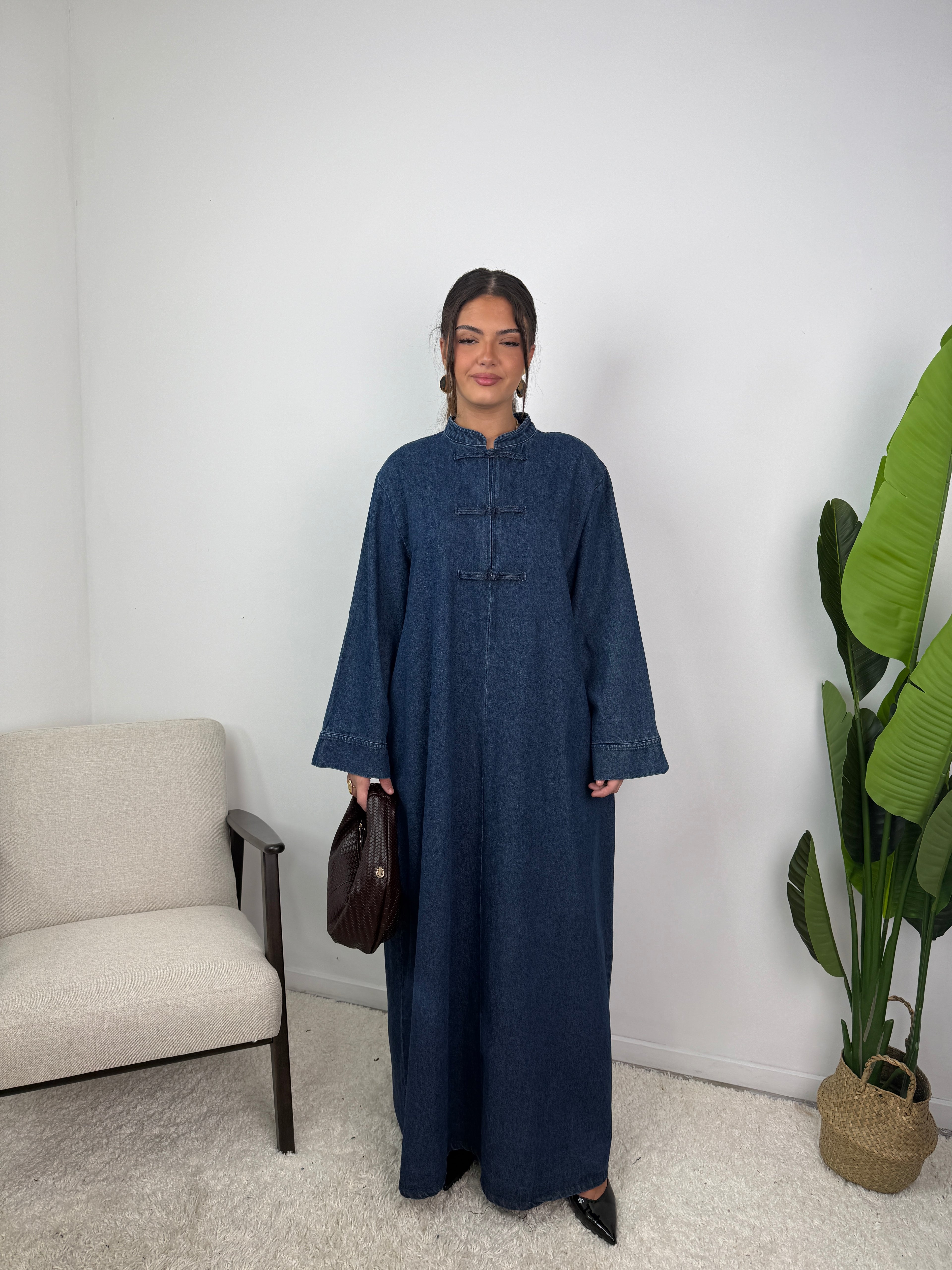 Robe jean Mei col mao
