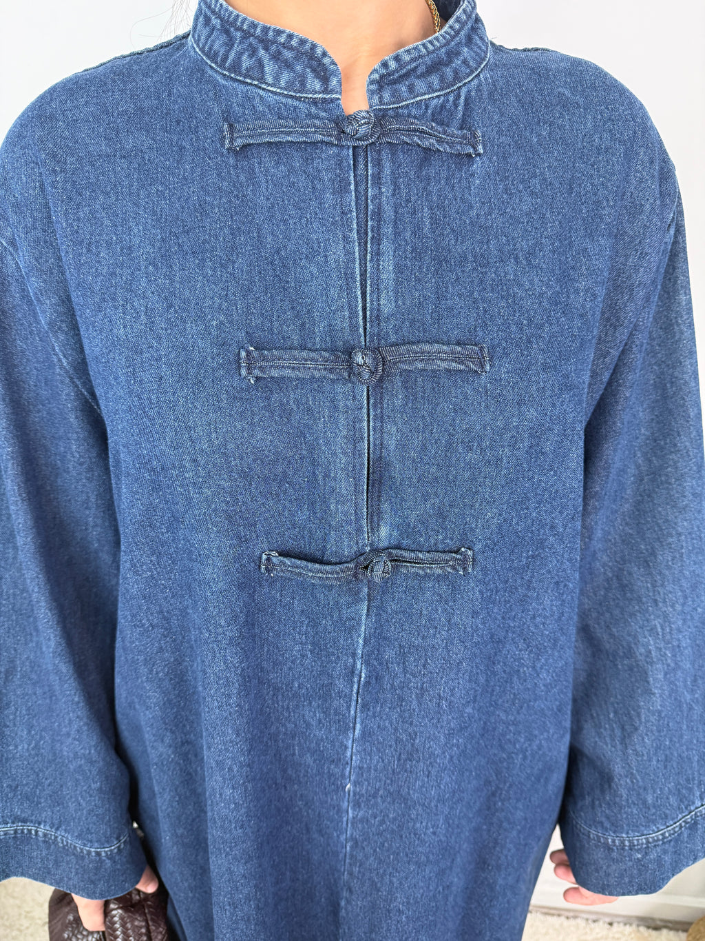 Robe jean Mei col mao