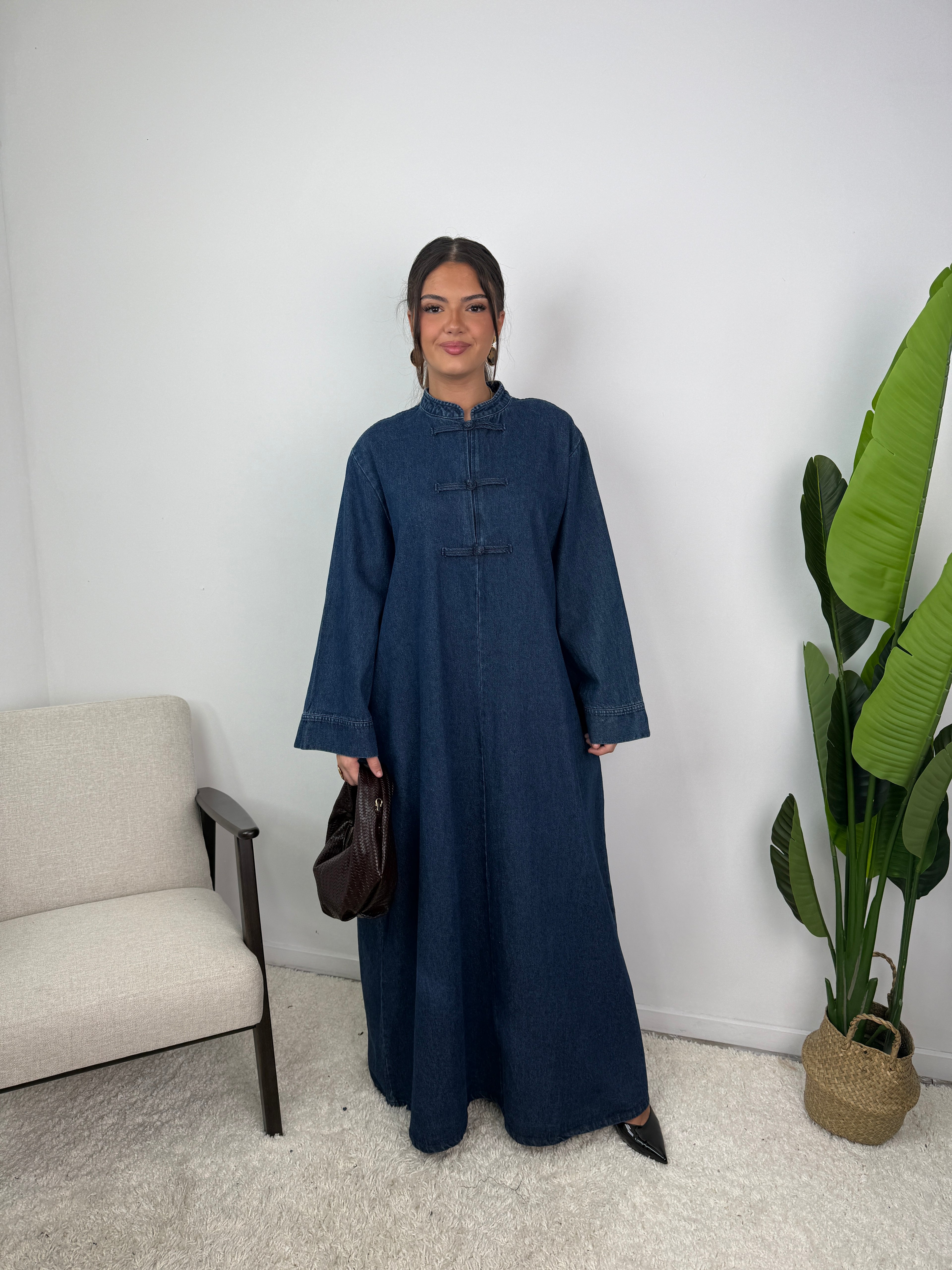 Robe jean Mei col mao