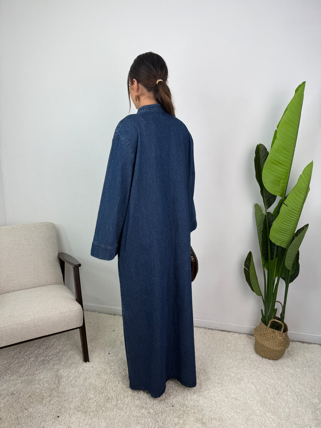 Robe jean Mei col mao