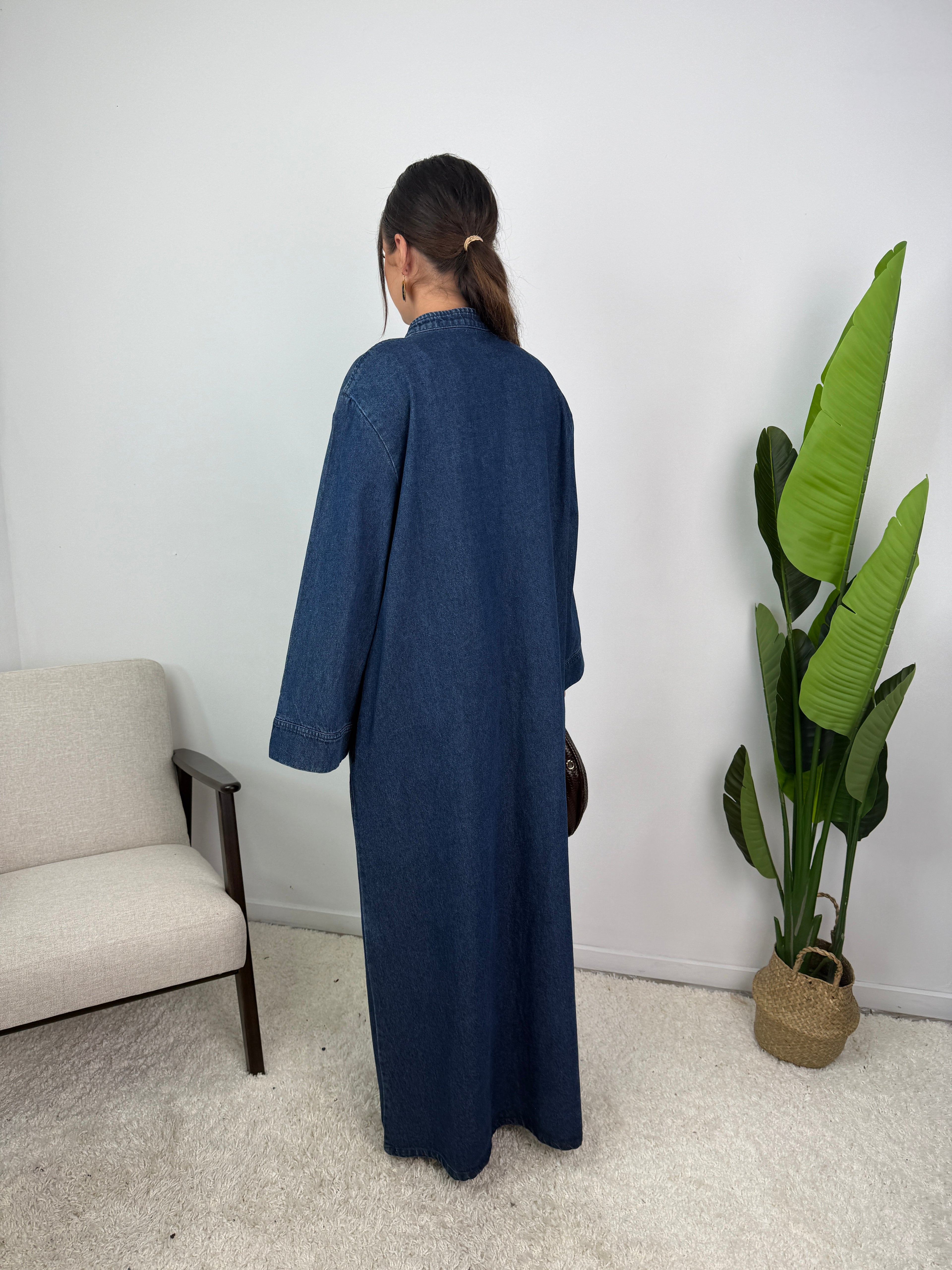 Robe jean Mei col mao