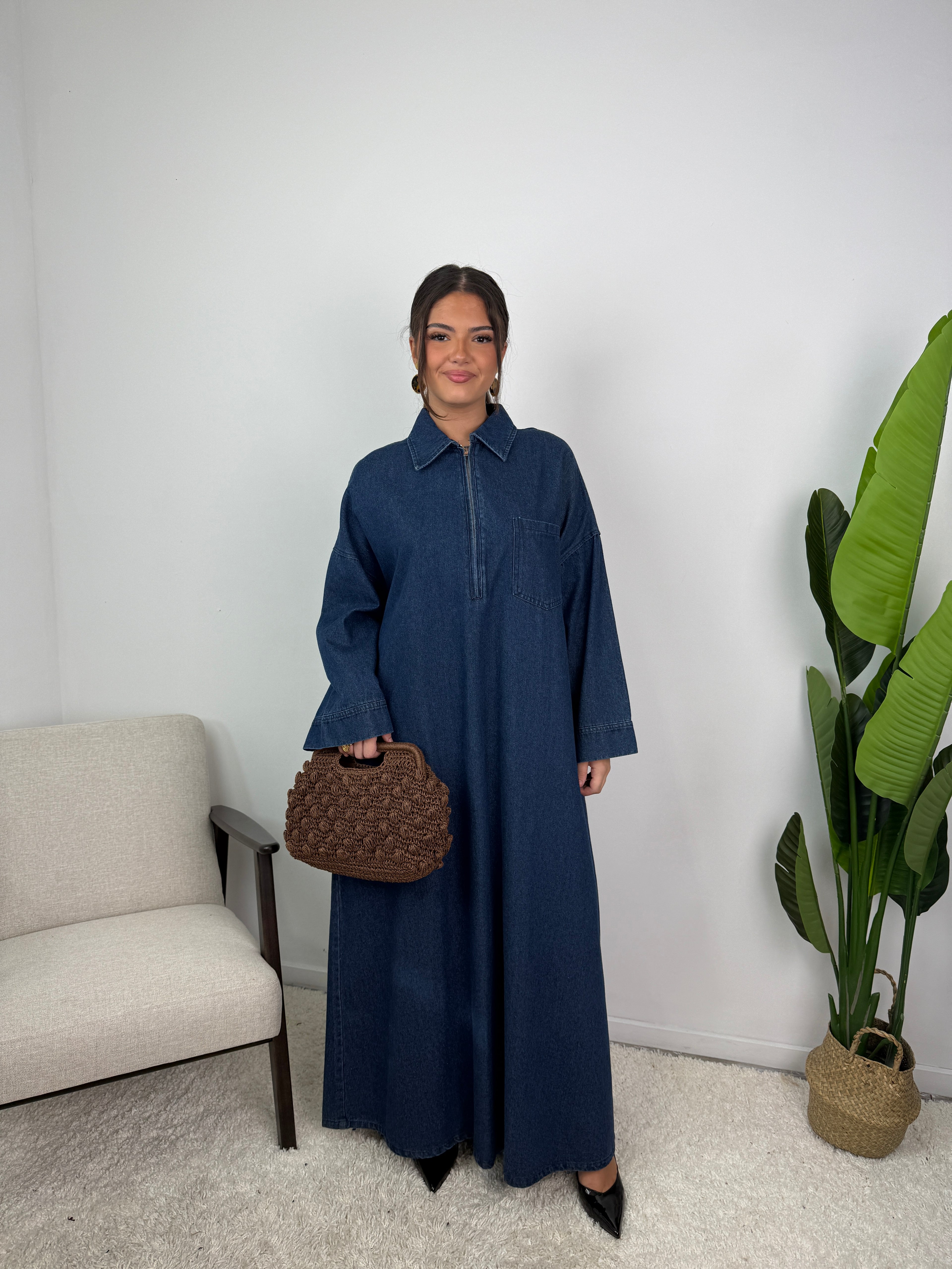 Robe abaya en jean ABAH