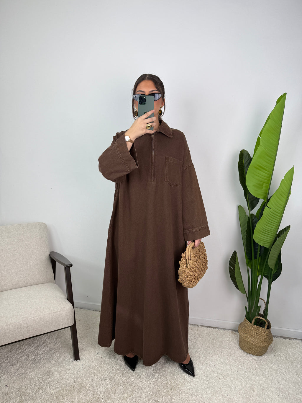 Robe abaya en jean ABAH