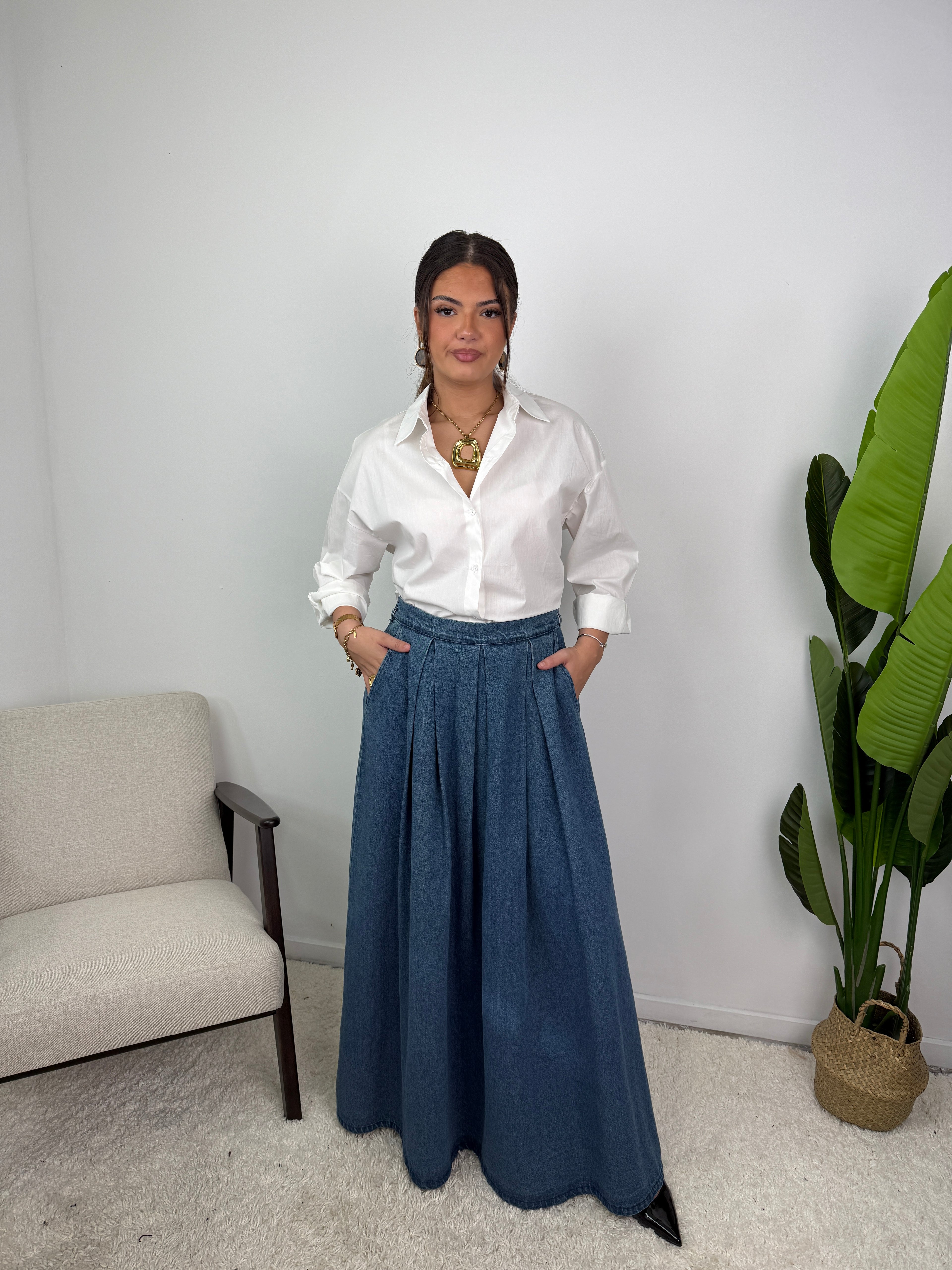 Jupe en jean évasé Safiya