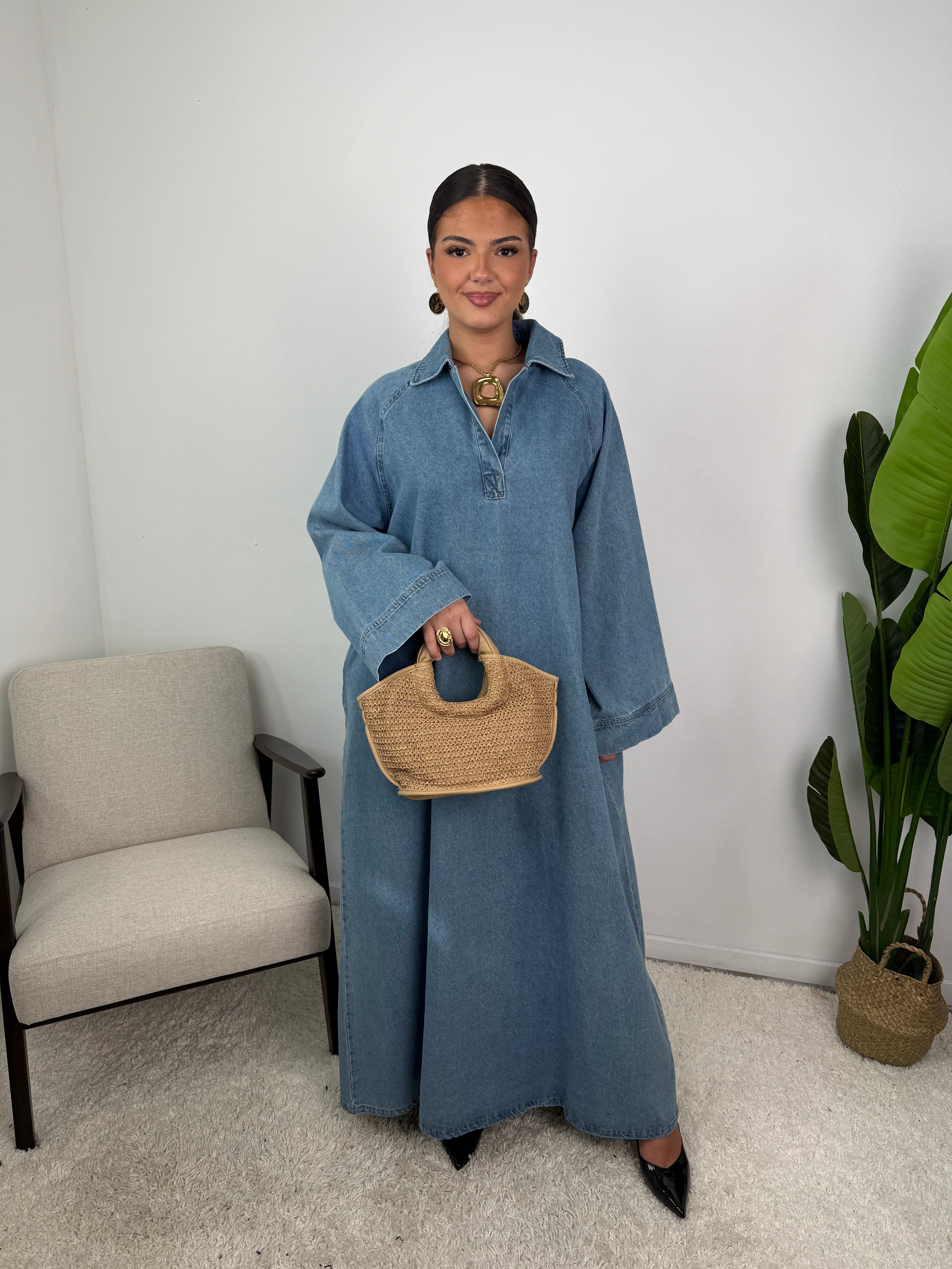 Robe Leïna - Abaya Denim