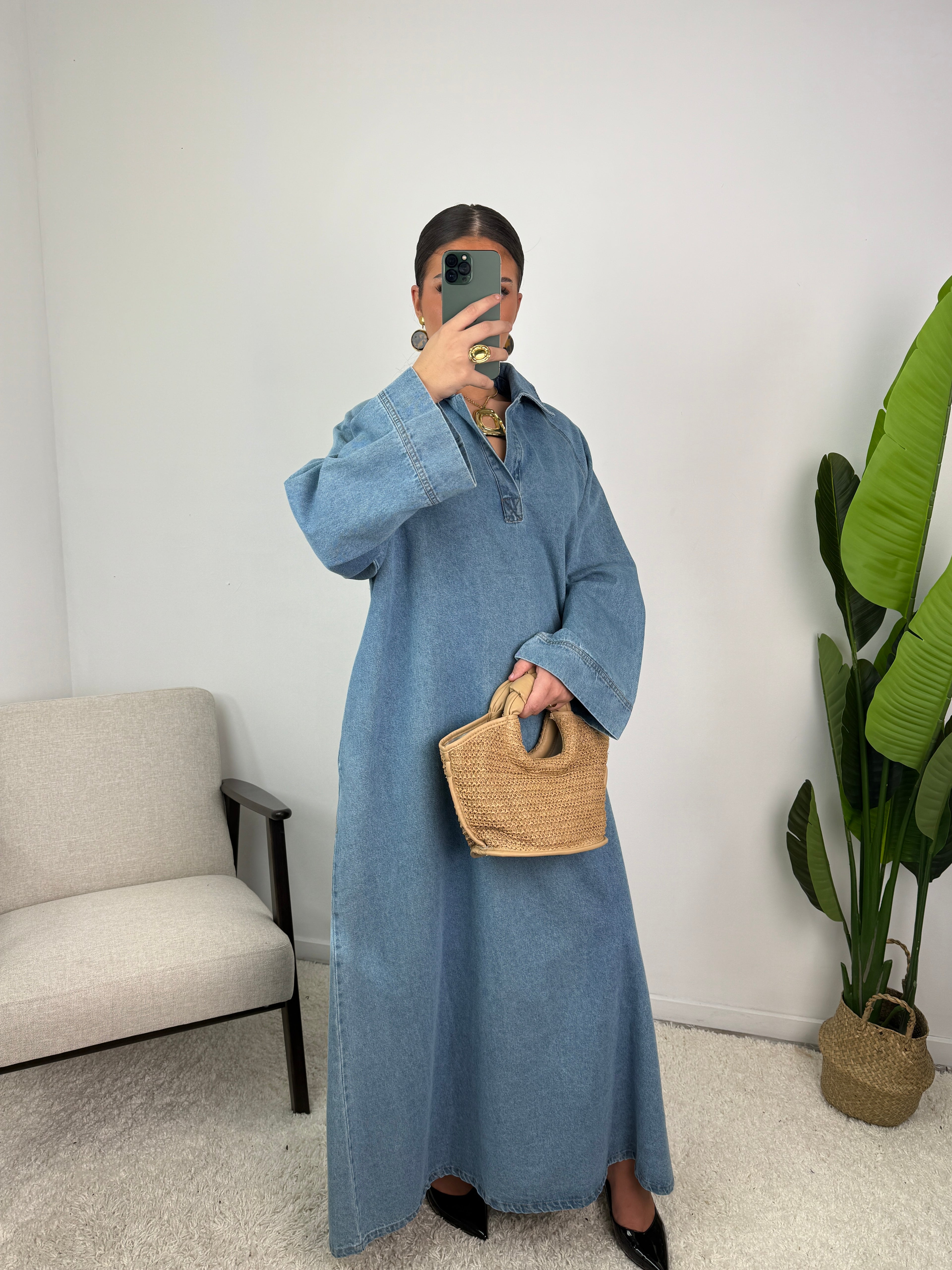Robe Leïna - Abaya Denim