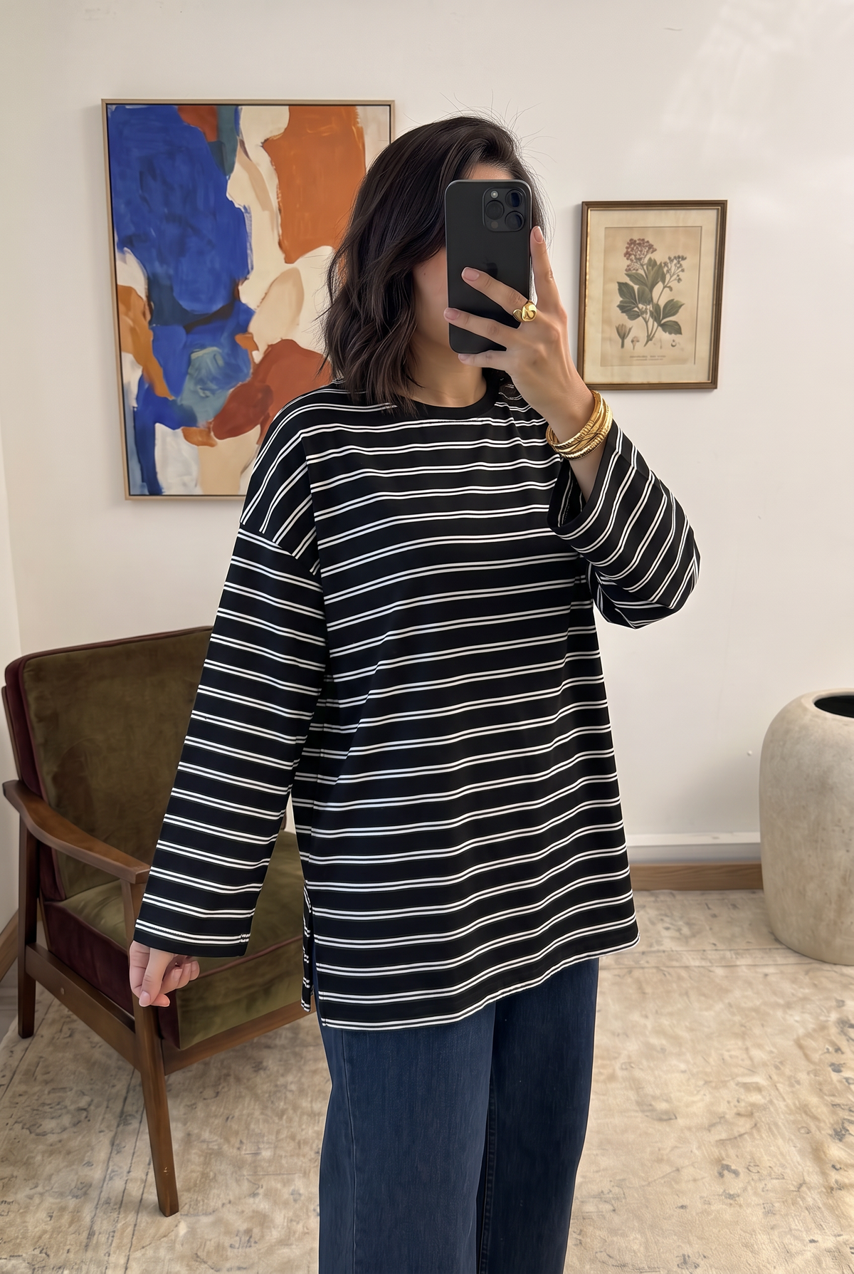T-shirt oversize à rayures – Milo