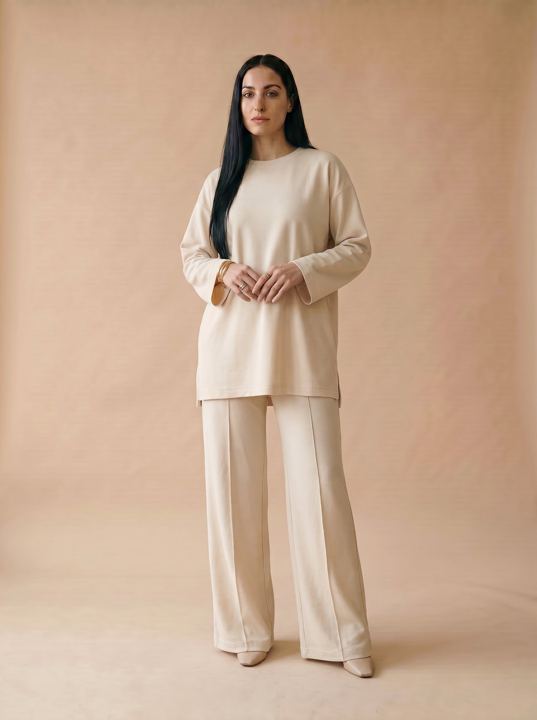 Ensemble uni matière piqué MYRA