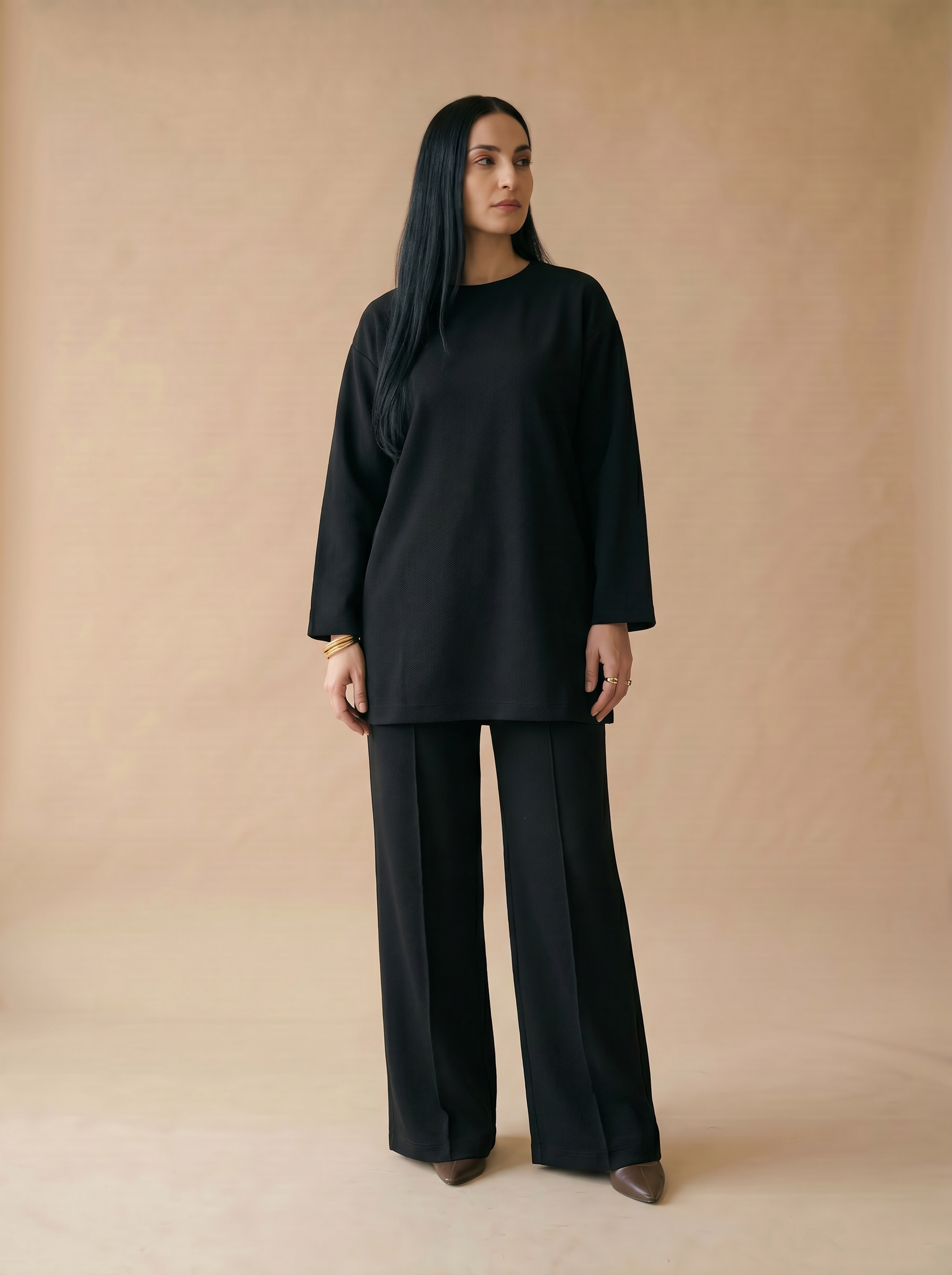 Ensemble uni matière piqué MYRA