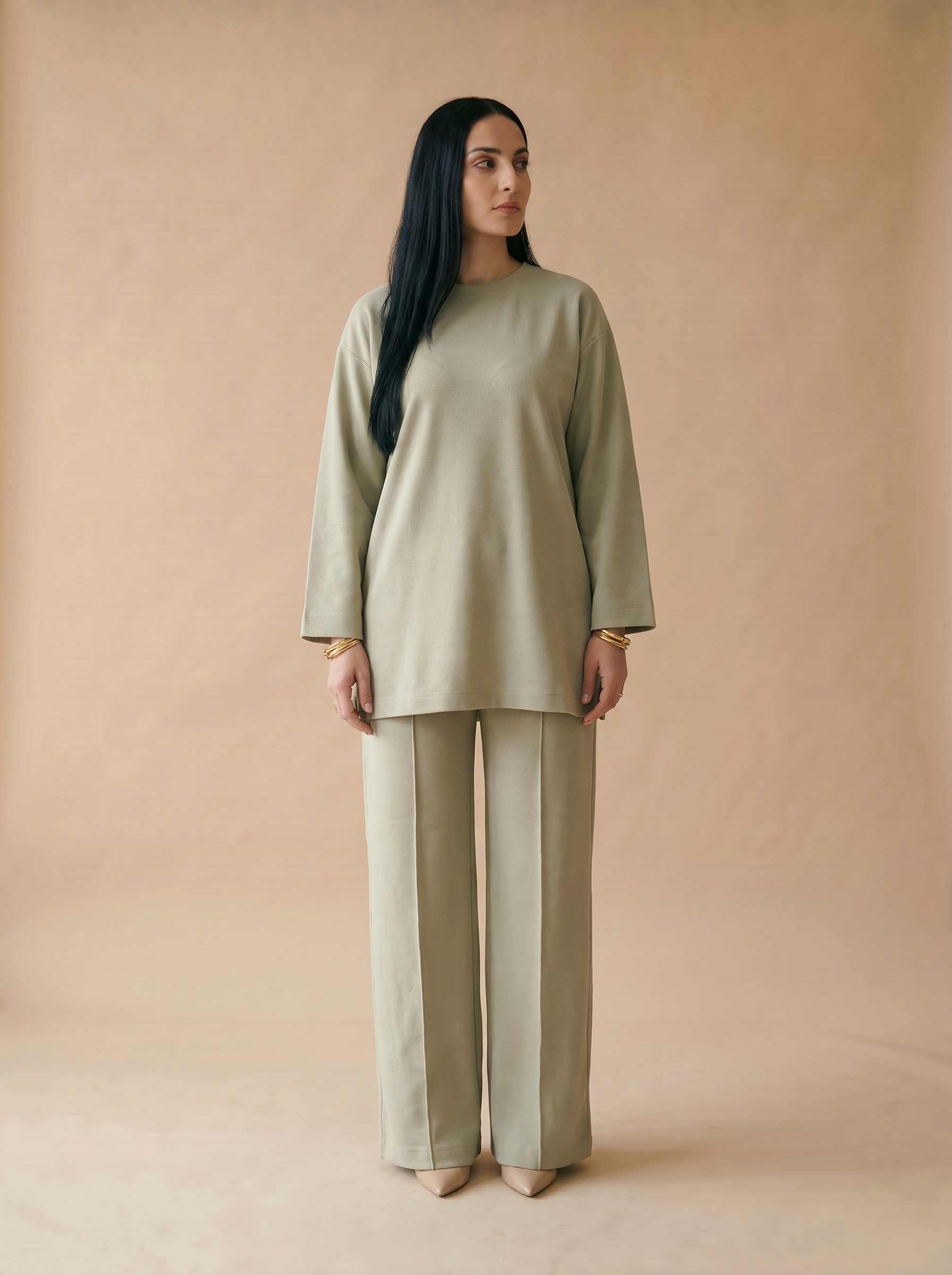 Ensemble uni matière piqué MYRA
