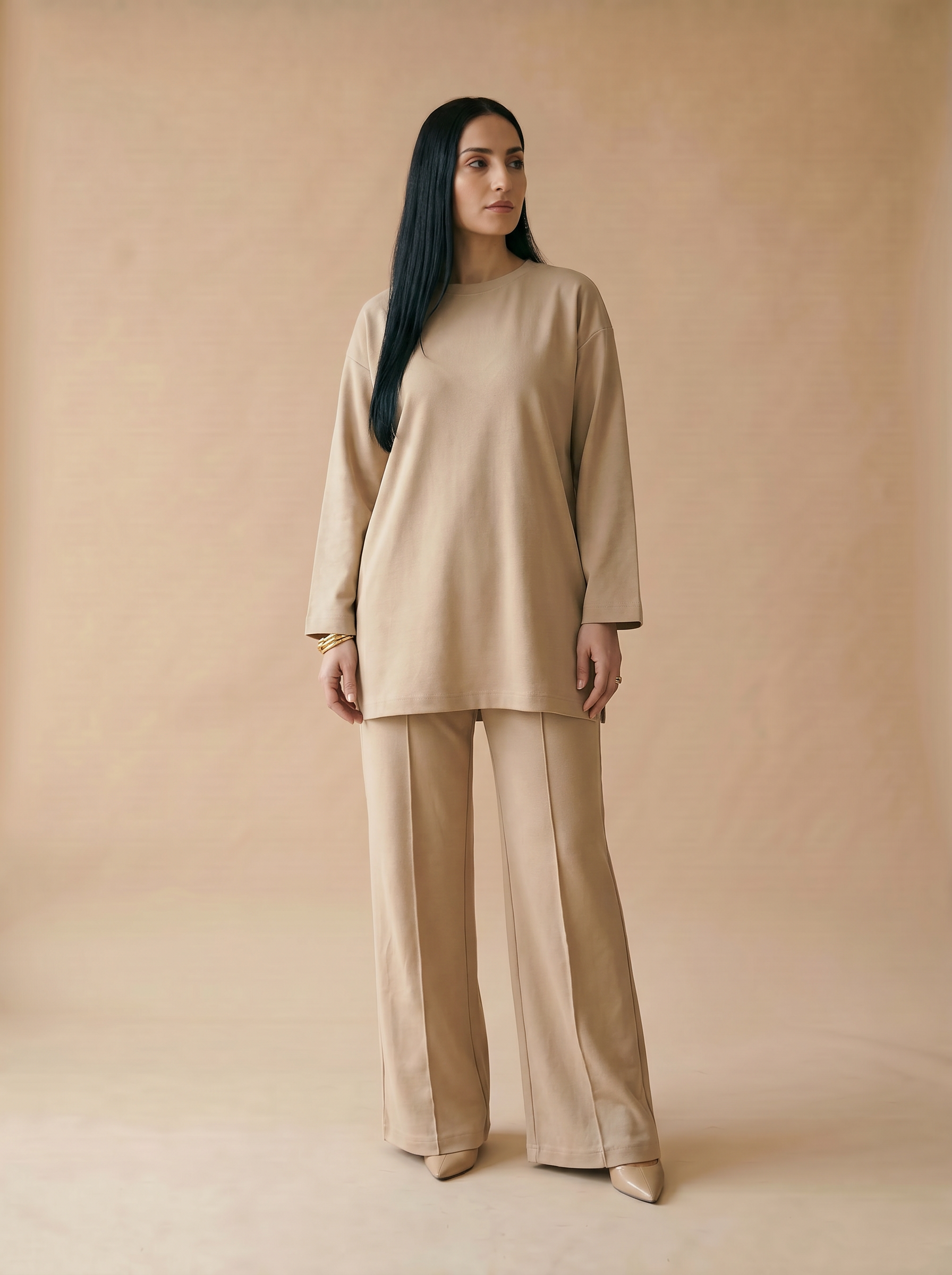 Ensemble uni matière piqué MYRA