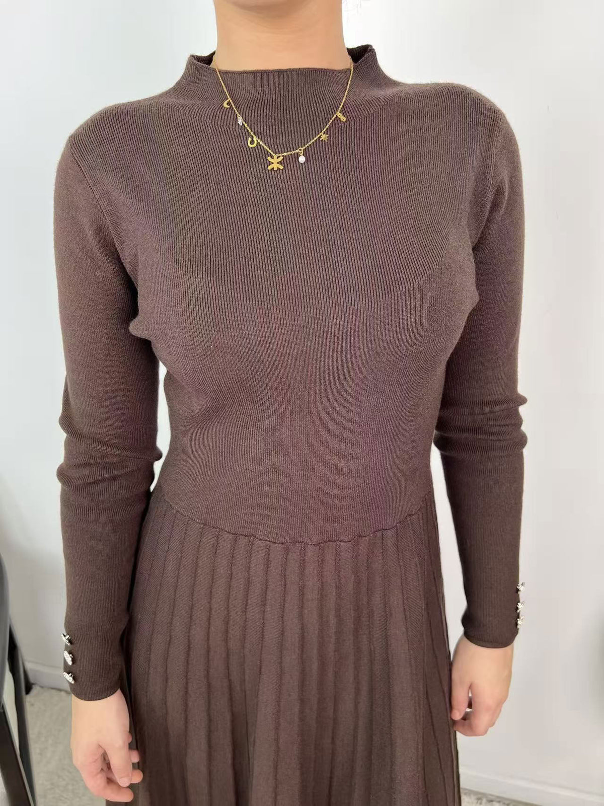 Robe Amélia – Maille plissée