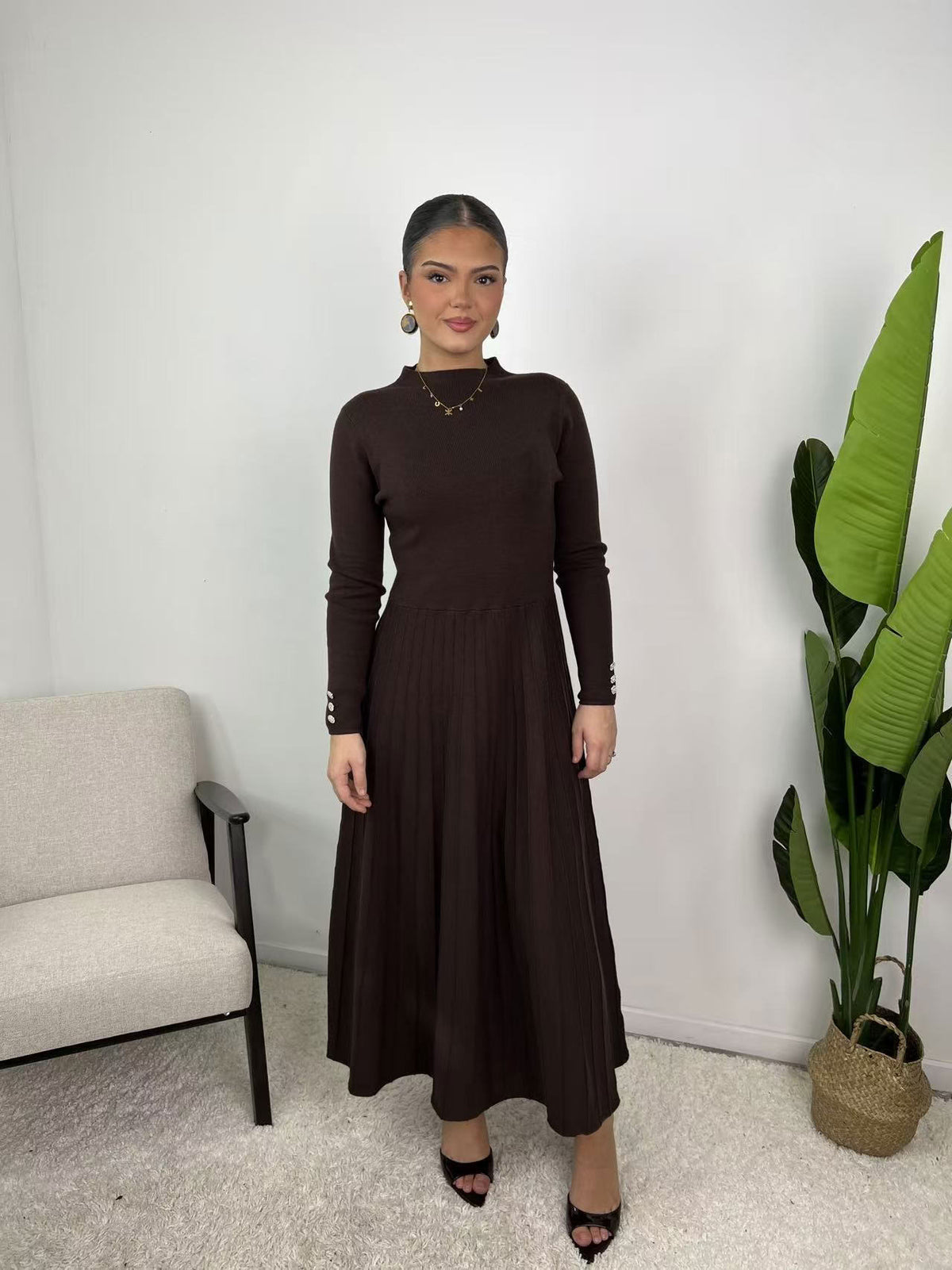 Robe Amélia – Maille plissée