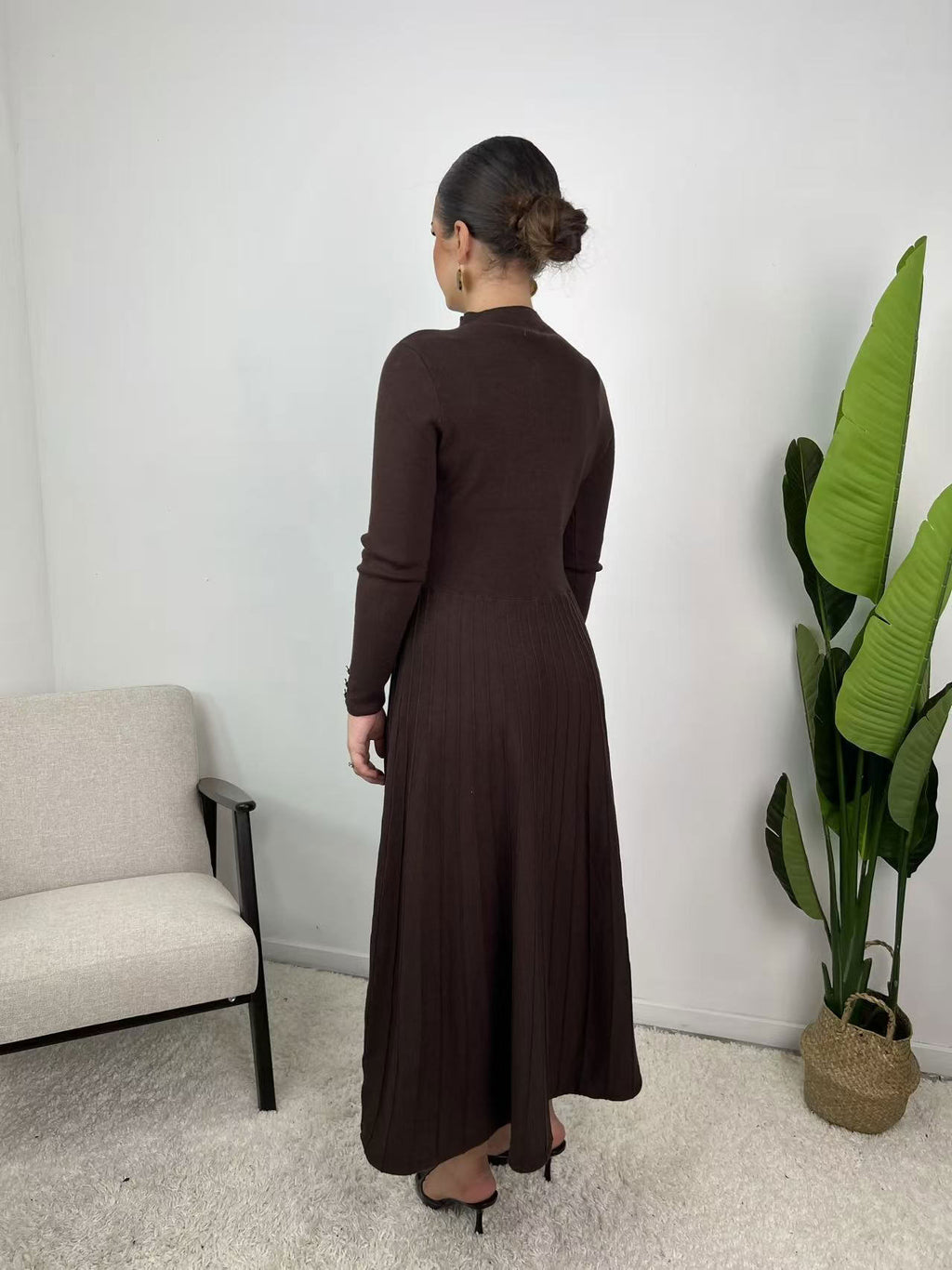 Robe Amélia – Maille plissée
