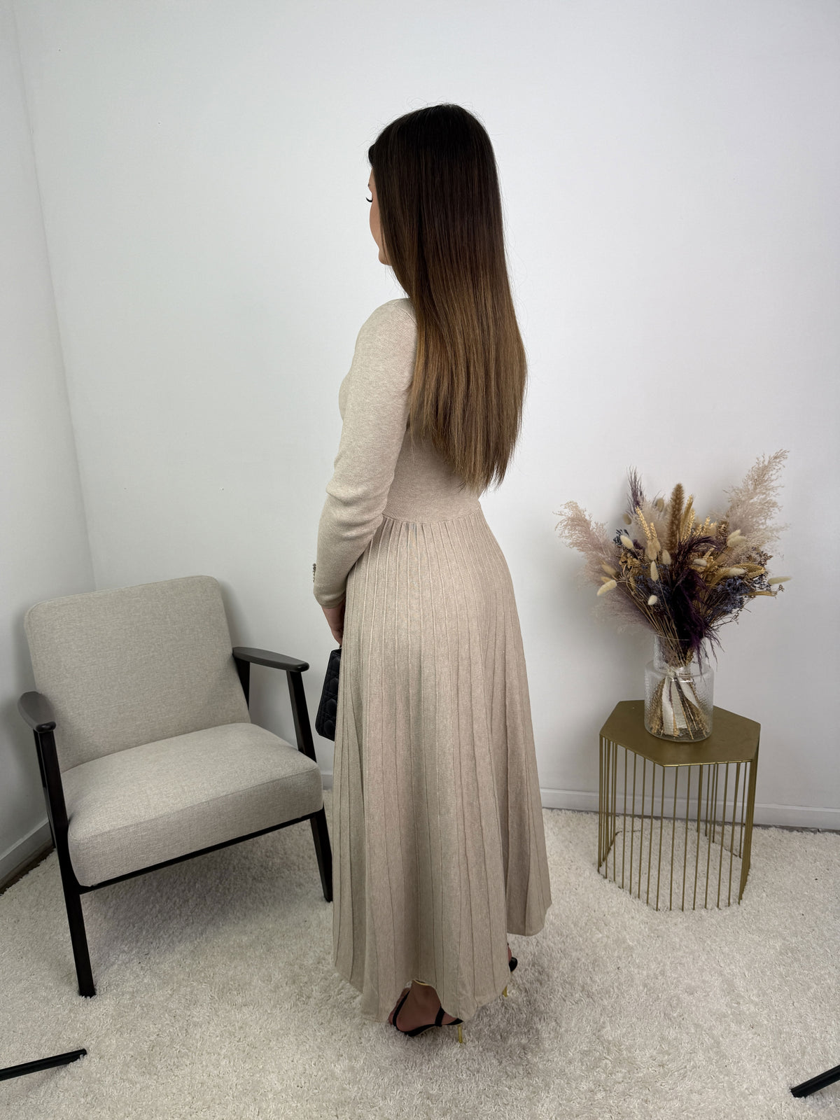 Robe Amélia – Maille plissée