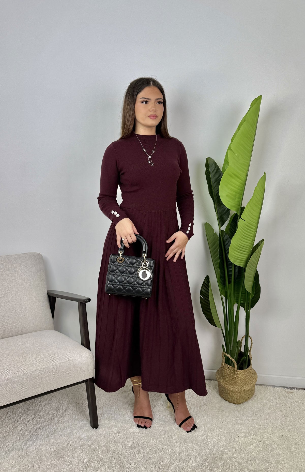Robe Amélia – Maille plissée