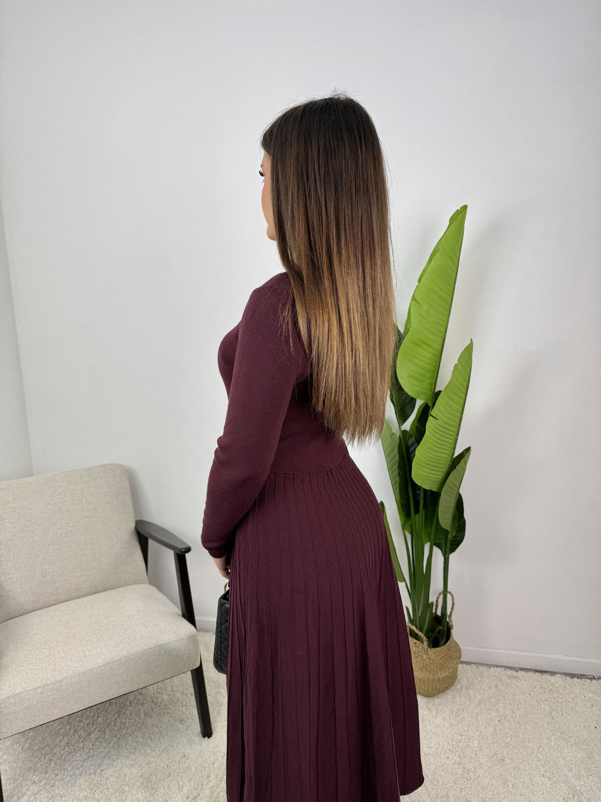 Robe Amélia – Maille plissée