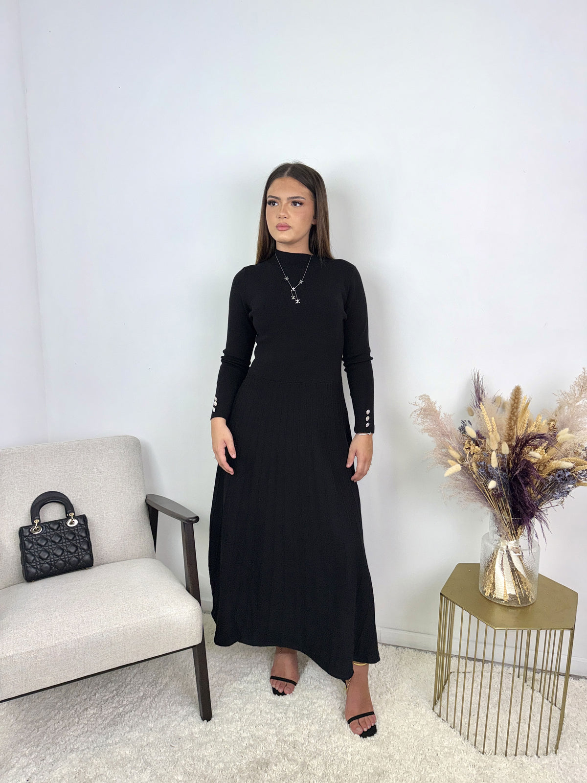 Robe Amélia – Maille plissée