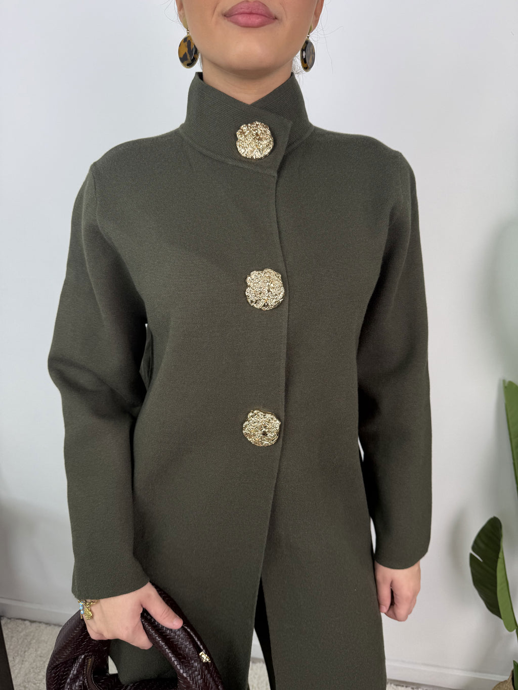 Ensemble gilet à boutons dorés Calista