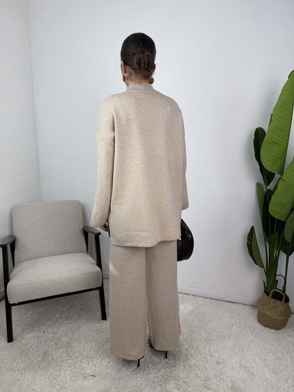 Ensemble Jade – Maille à boutons dorés
