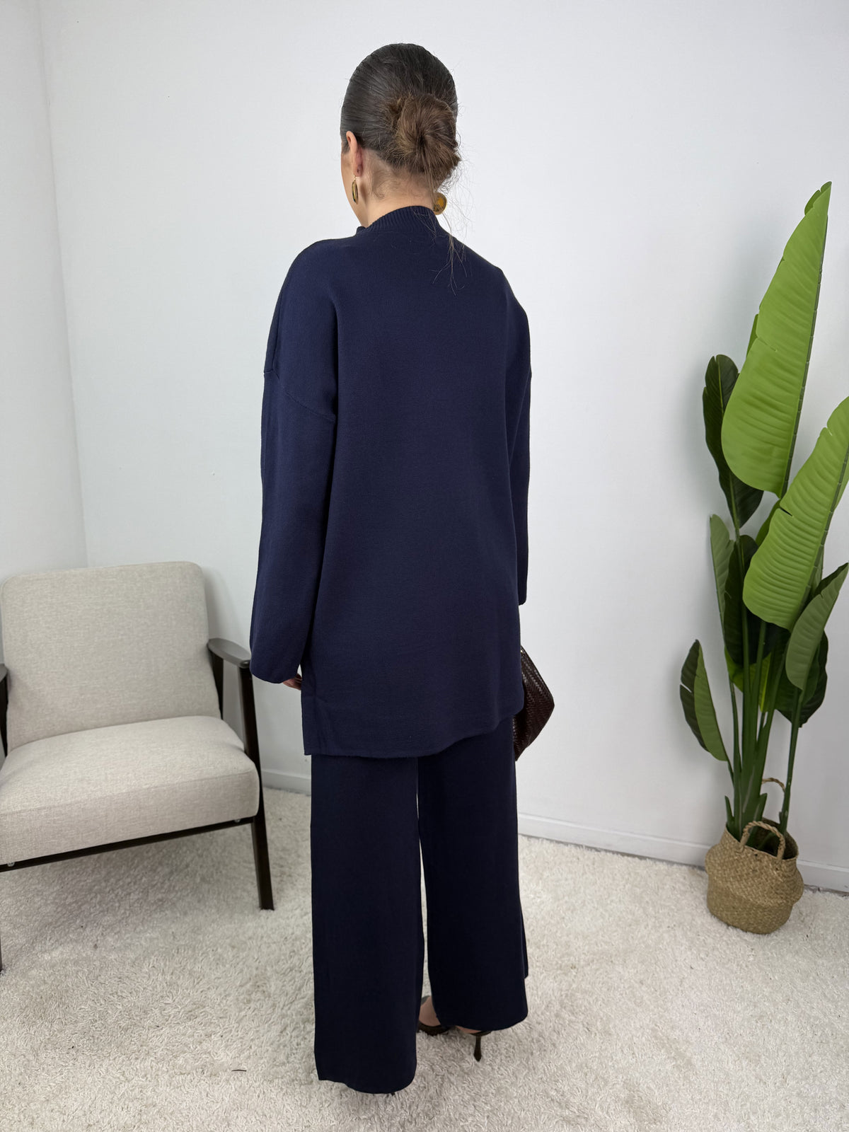 Ensemble Jade – Maille à boutons dorés