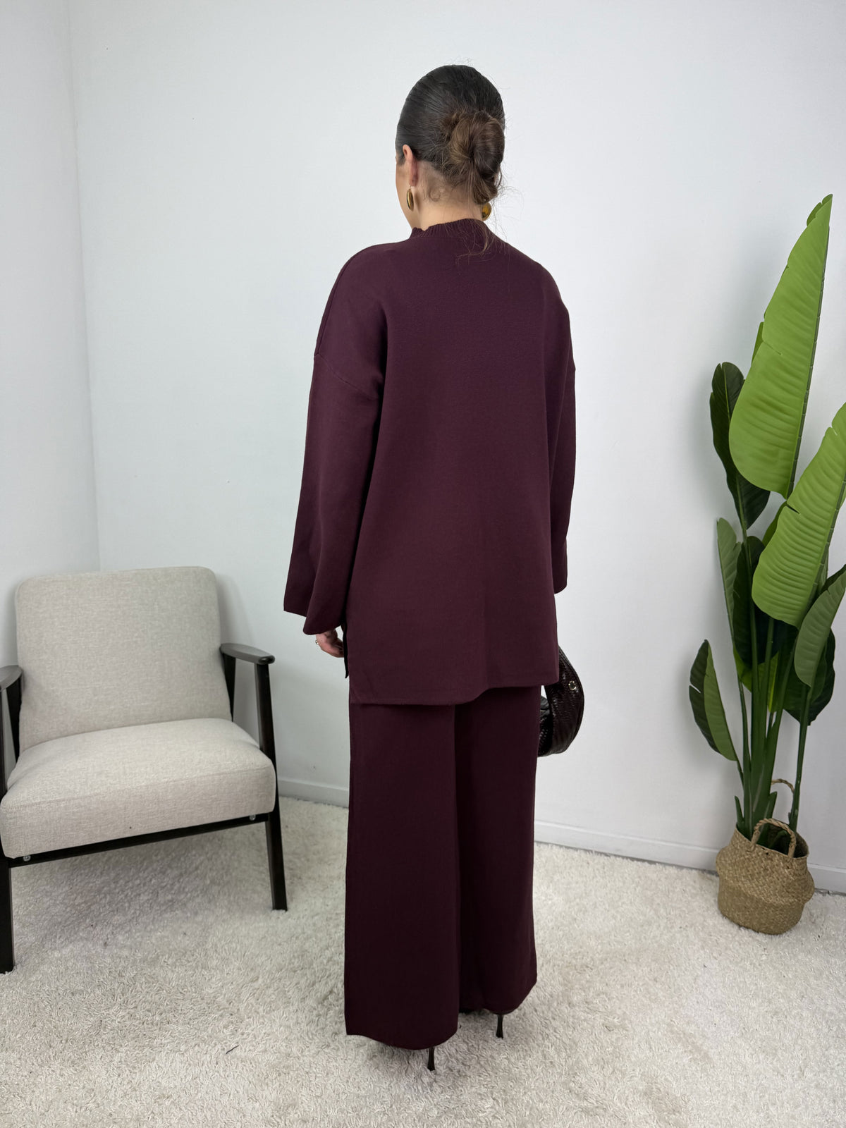 Ensemble Jade – Maille à boutons dorés