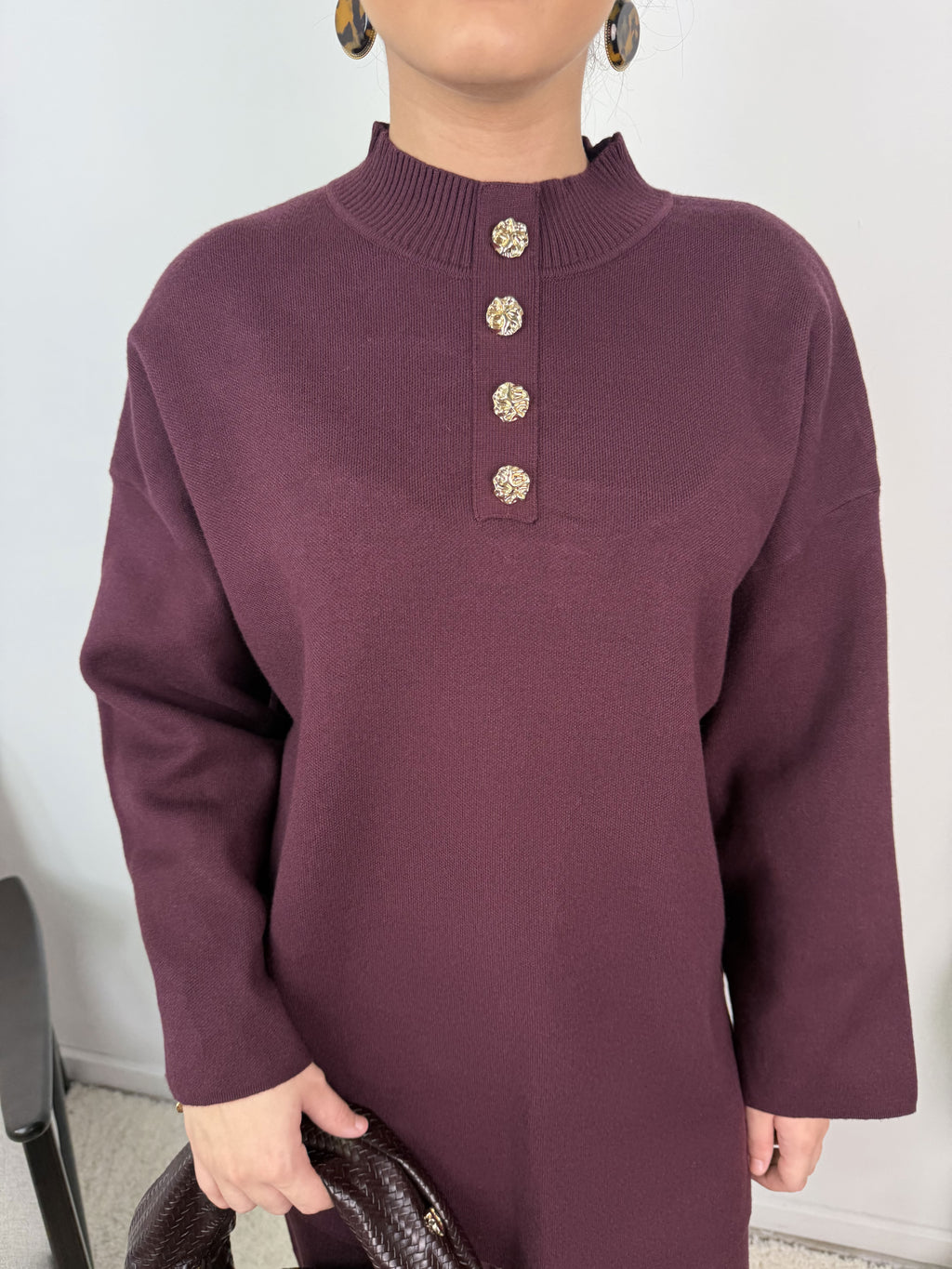 Ensemble Jade – Maille à boutons dorés