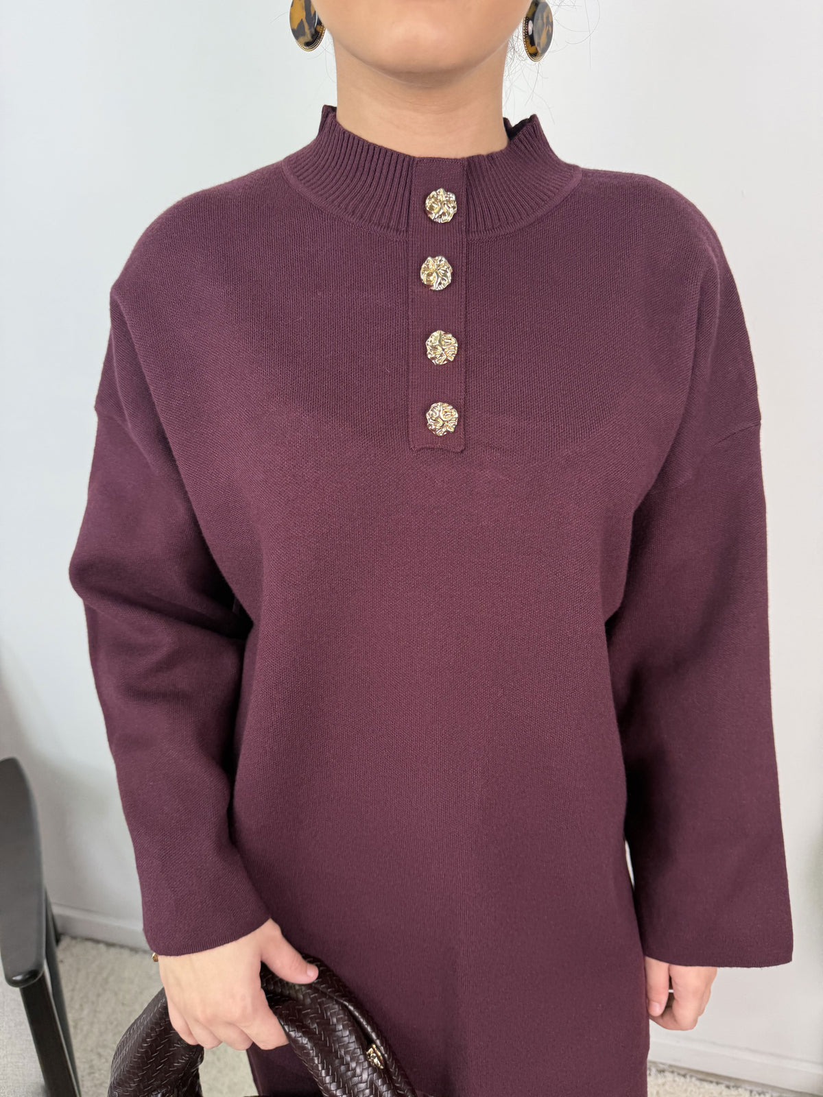Ensemble Jade – Maille à boutons dorés