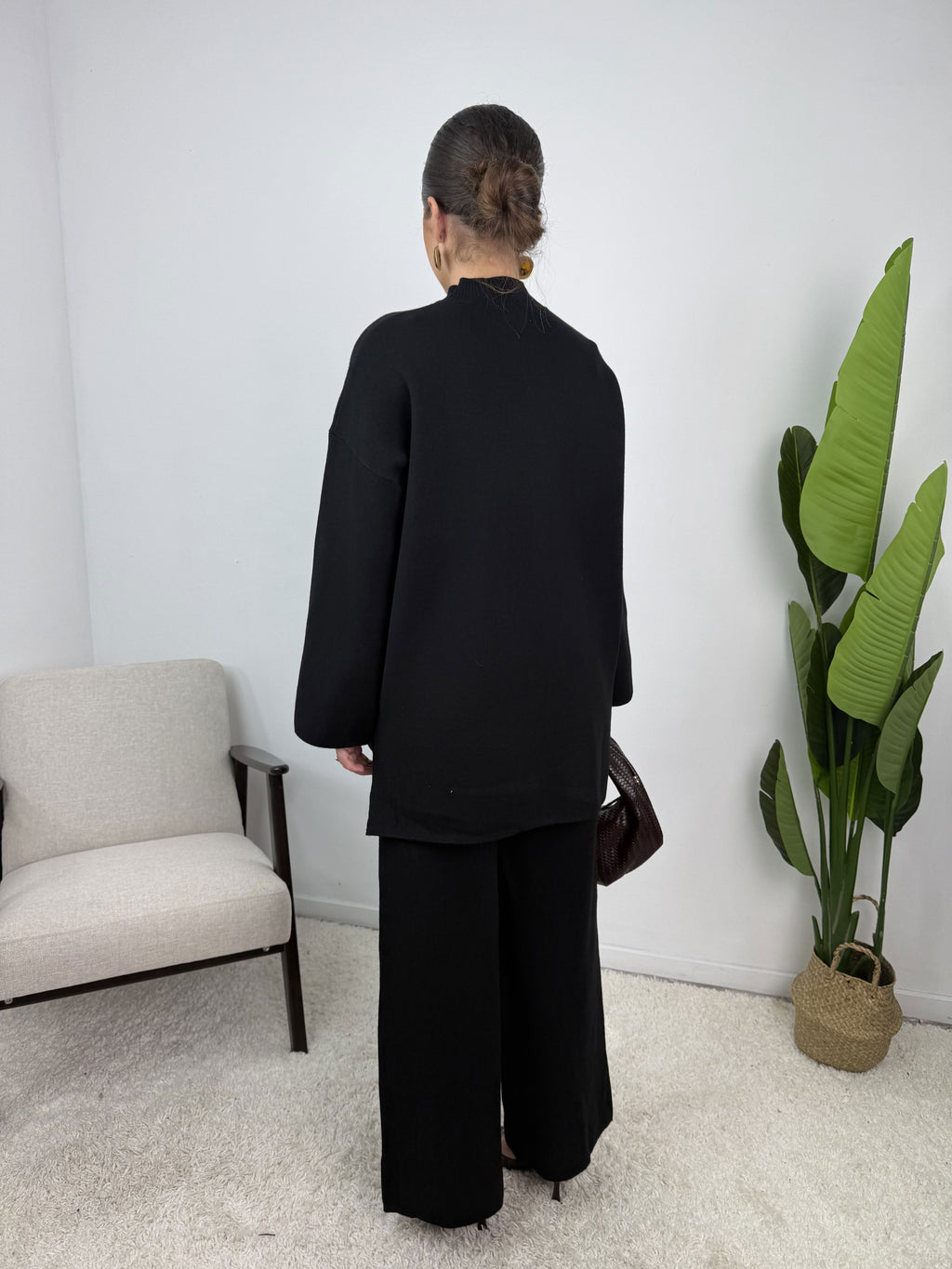 Ensemble Jade – Maille à boutons dorés
