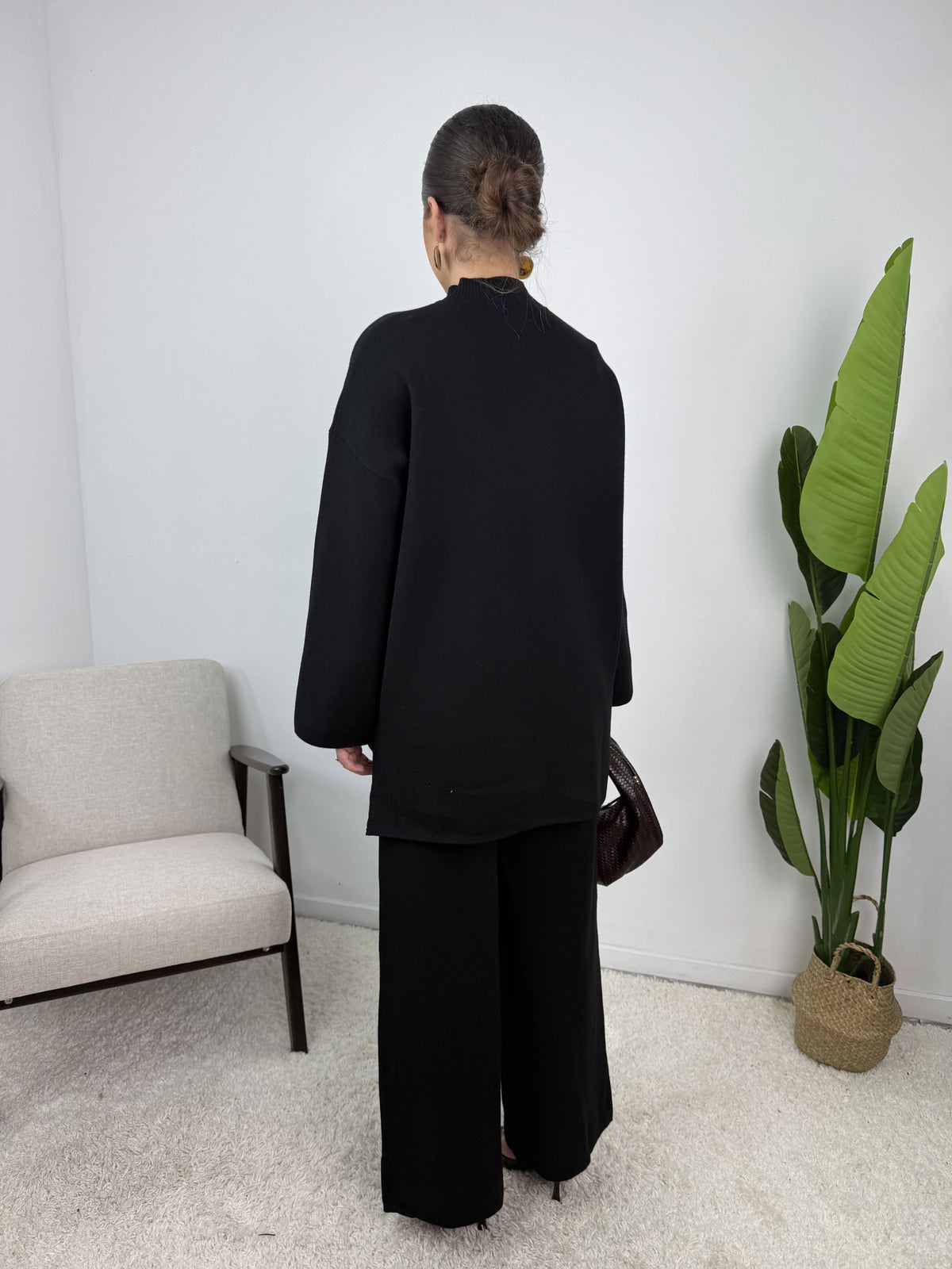Ensemble Jade – Maille à boutons dorés