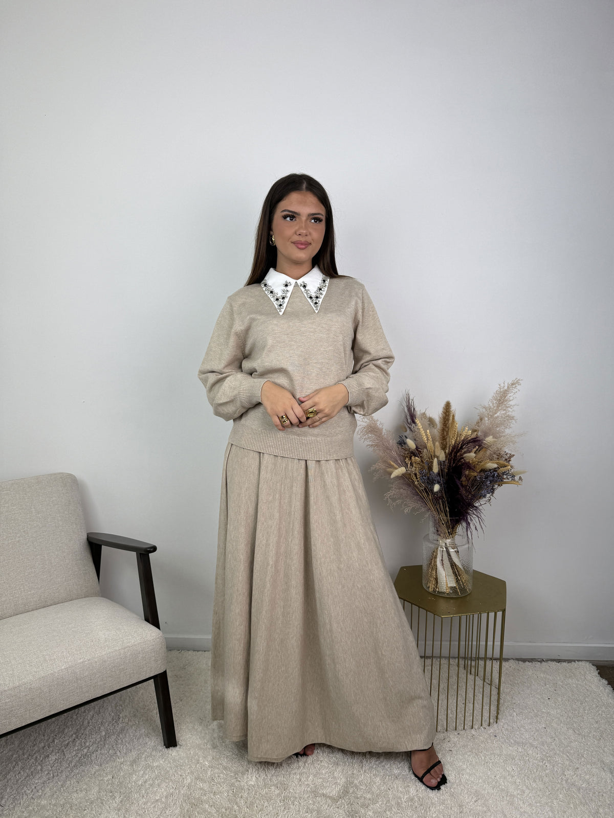 Ensemble Léonore – Maille & jupe évasée