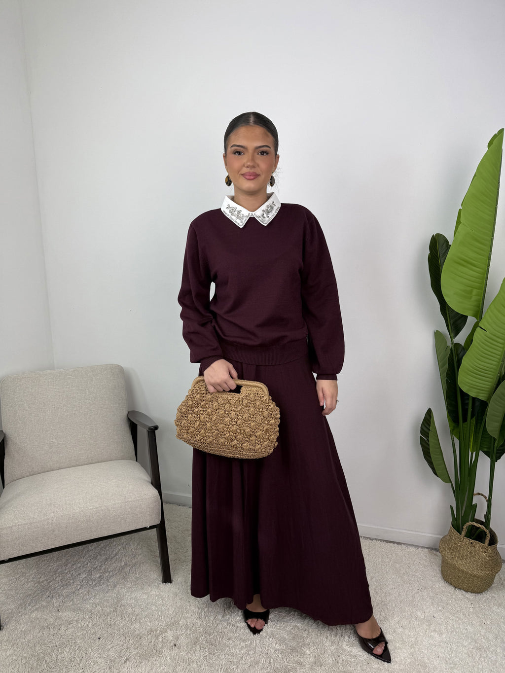 Ensemble Myra – Maille & jupe évasée