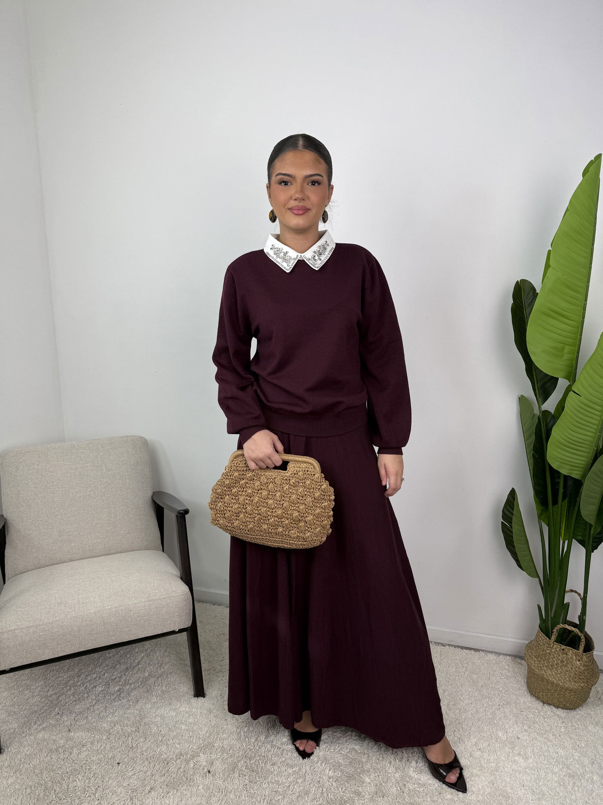 Ensemble Myra – Maille & jupe évasée