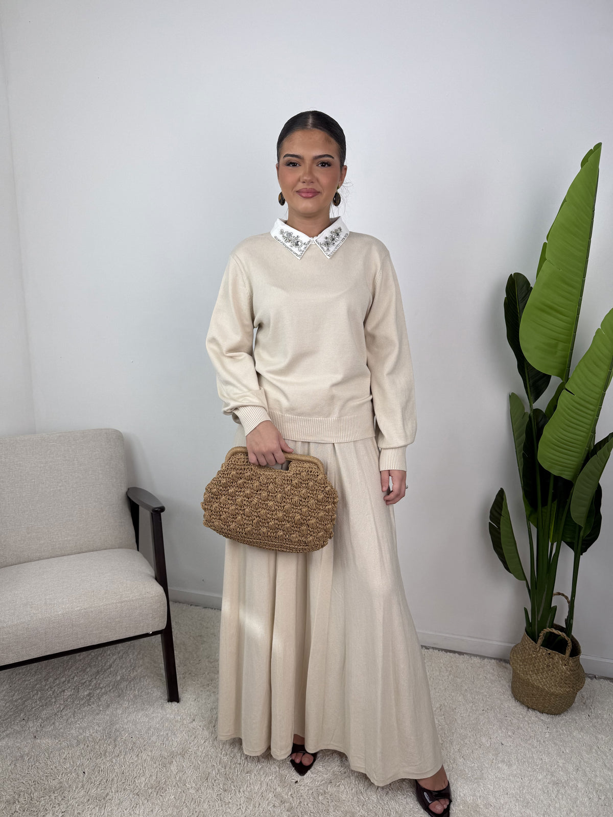 Ensemble Myra – Maille & jupe évasée