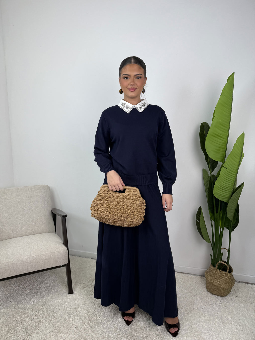 Ensemble Myra – Maille & jupe évasée