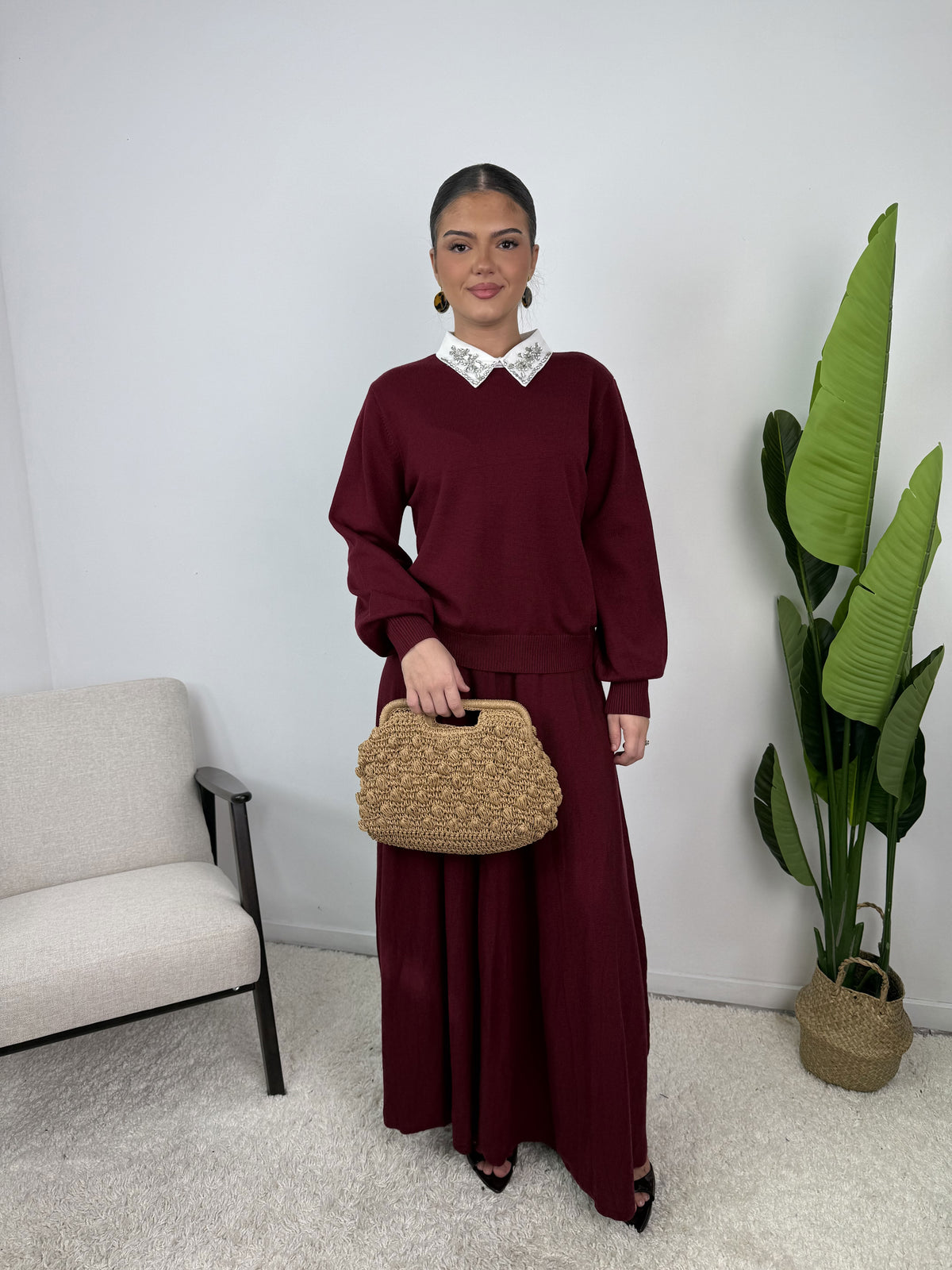 Ensemble Myra – Maille & jupe évasée