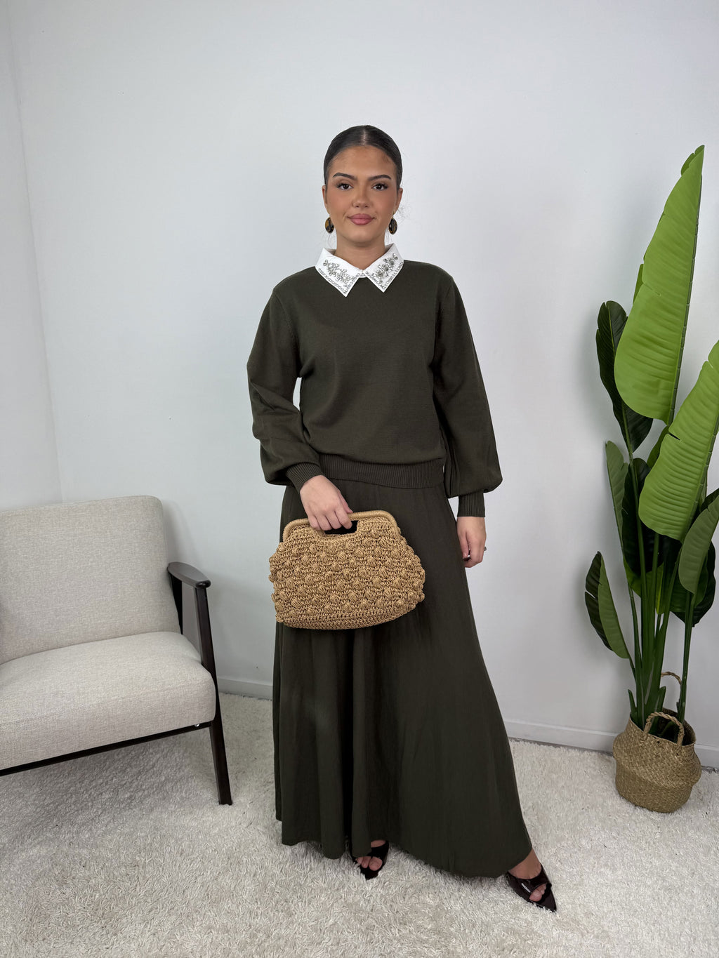 Ensemble Myra – Maille & jupe évasée