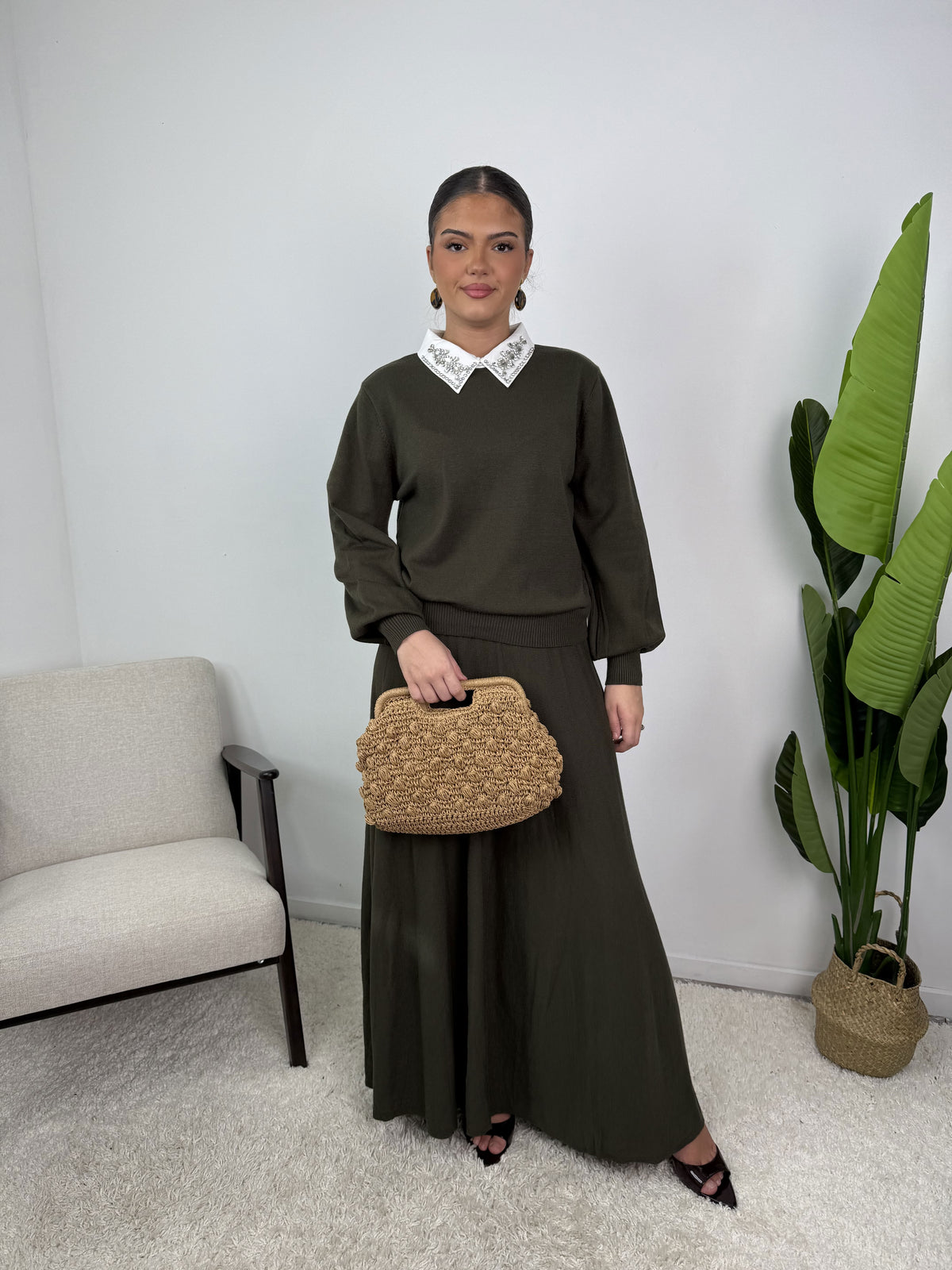 Ensemble Myra – Maille & jupe évasée